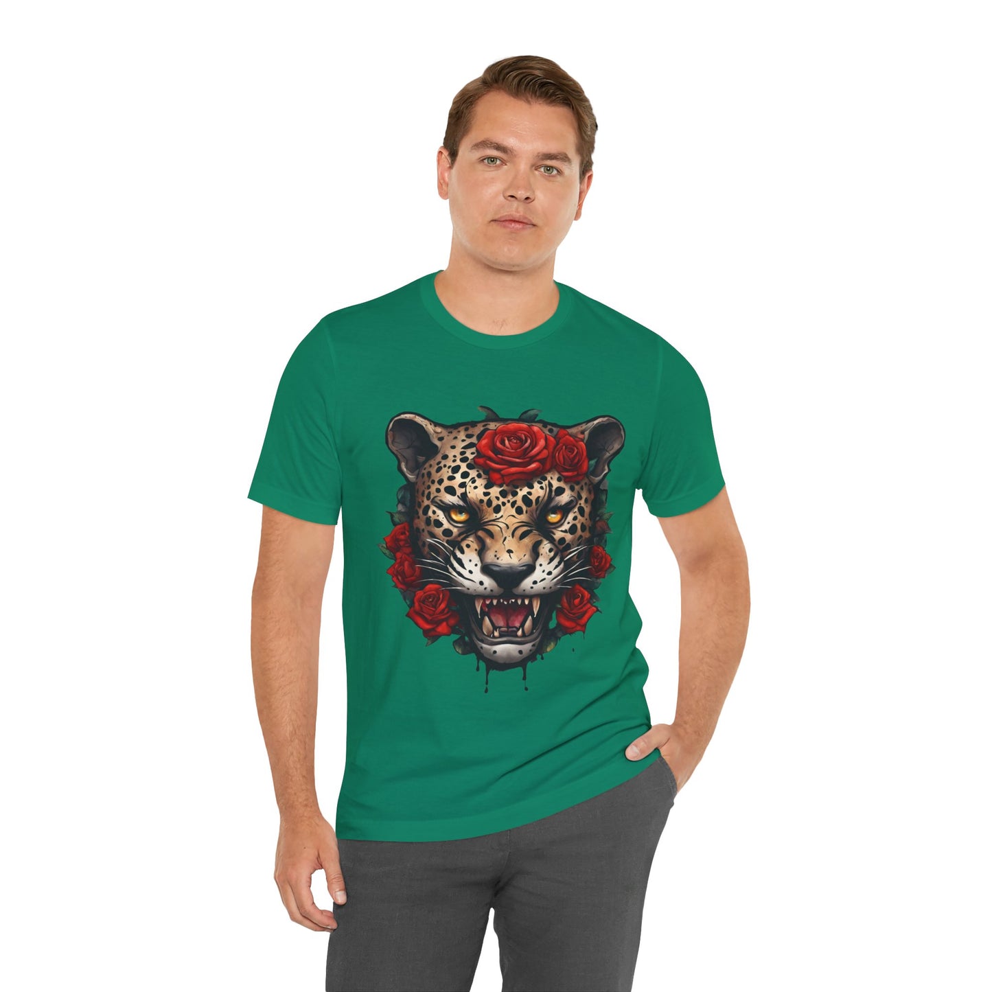 Jaguar Flames and Roses Graphic Tee Flashlander