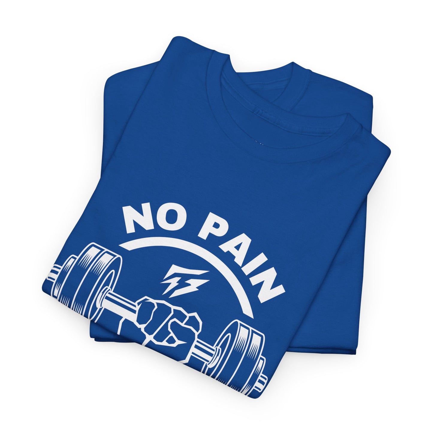 Camiseta de gimnasio Lifting Flashlander con frase "No Pain No Gain"