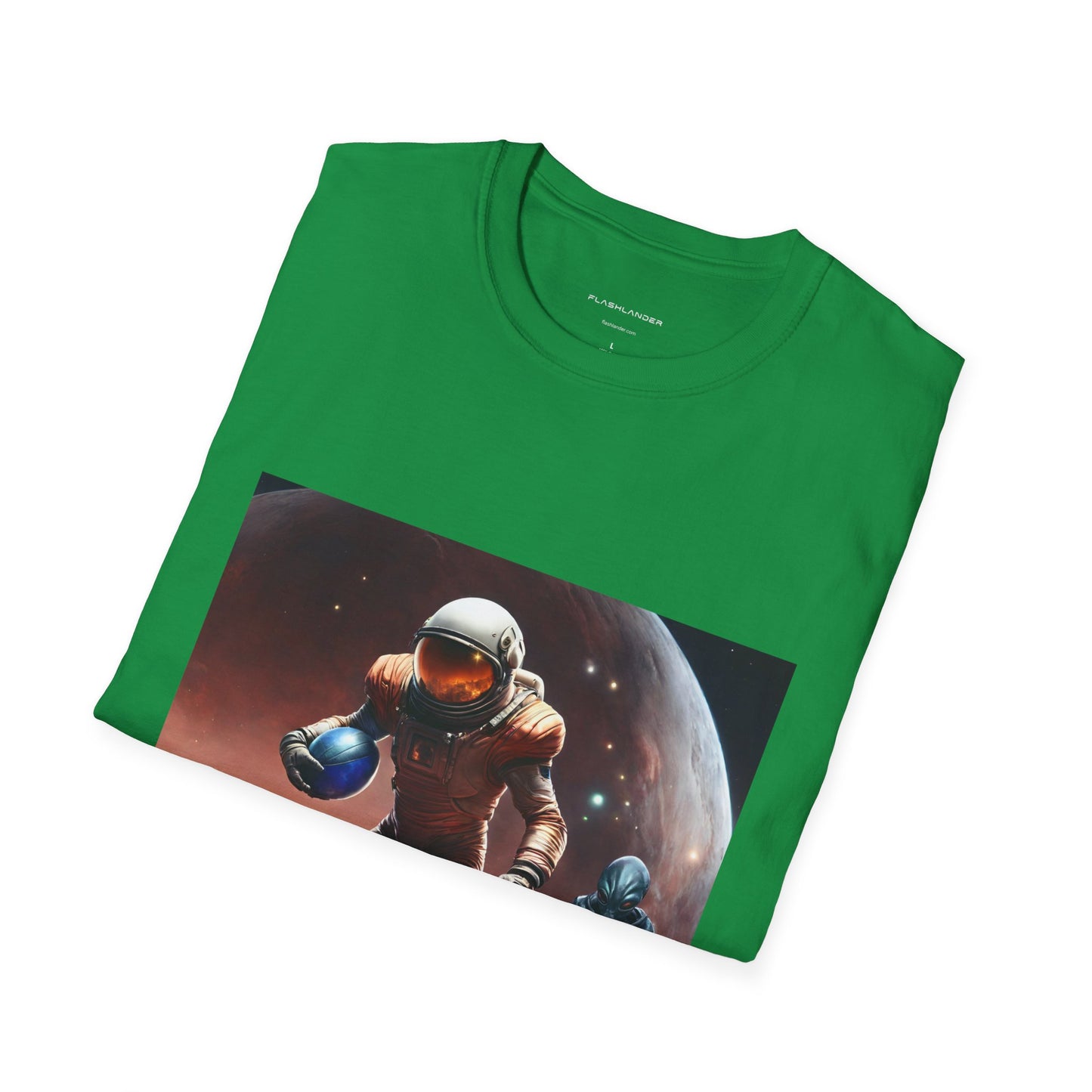 Astronaut and Alien Face Off in Football Gym Shirt Flashlander