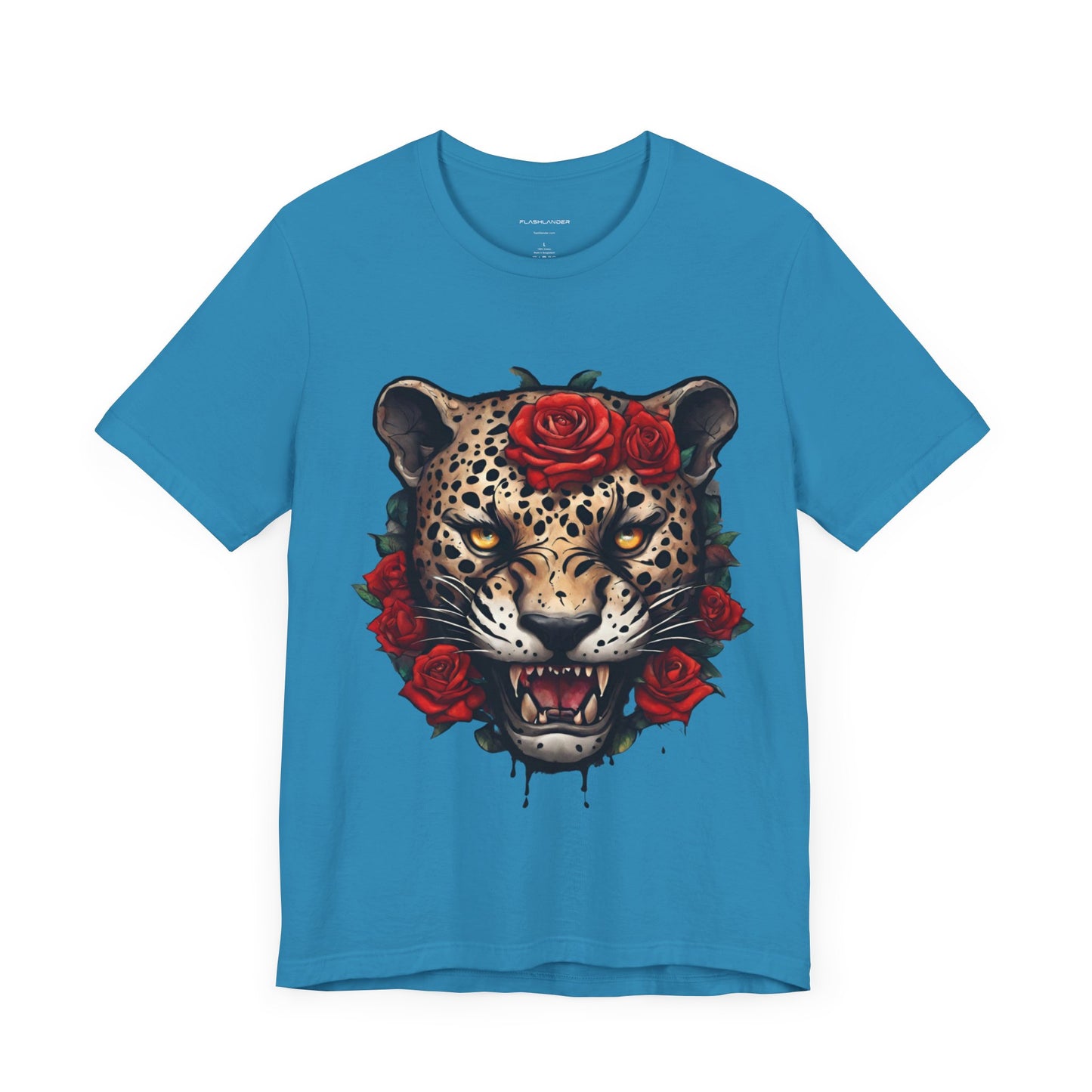 Jaguar Flames and Roses Graphic Tee Flashlander