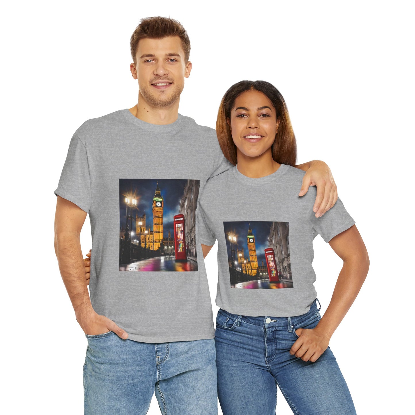 London City Big Ben, Reino Unido, Inglaterra Camisa Unisex Heavy Cotton Camiseta Marca Flashlander