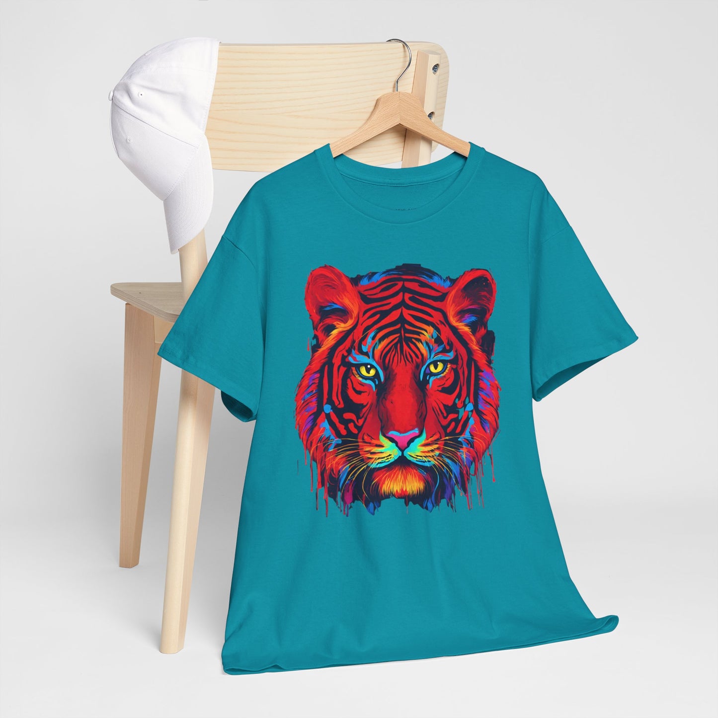 Majestuosa camiseta de Flashlander con diseño pop art de tigre rojo