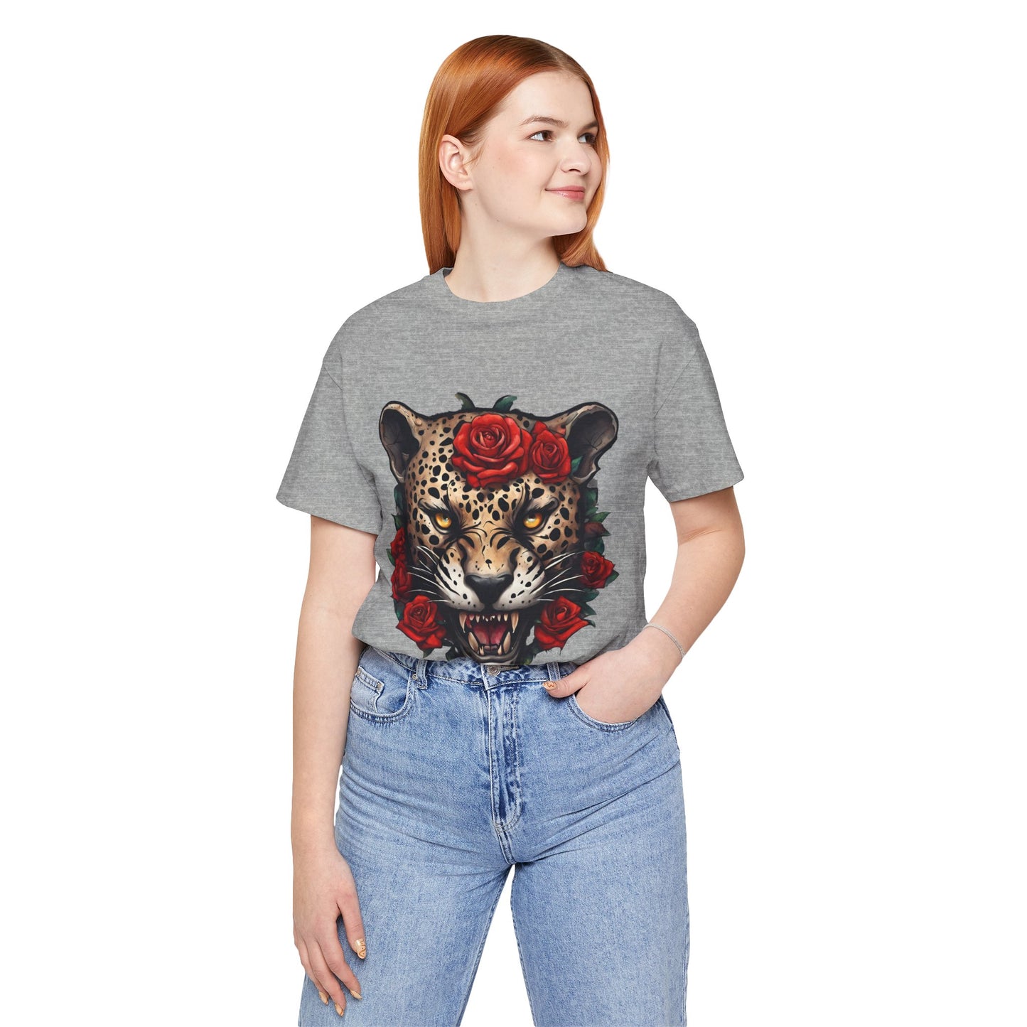 Jaguar Flames and Roses Graphic Tee Flashlander