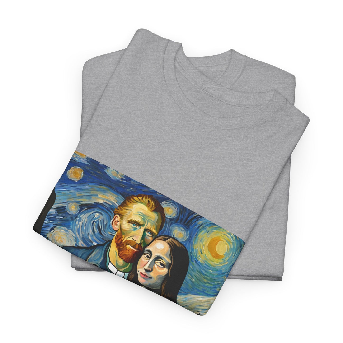 Funny Mona Lisa with Vincent Van Gogh Starry Night - Flashlander Gym Shirt