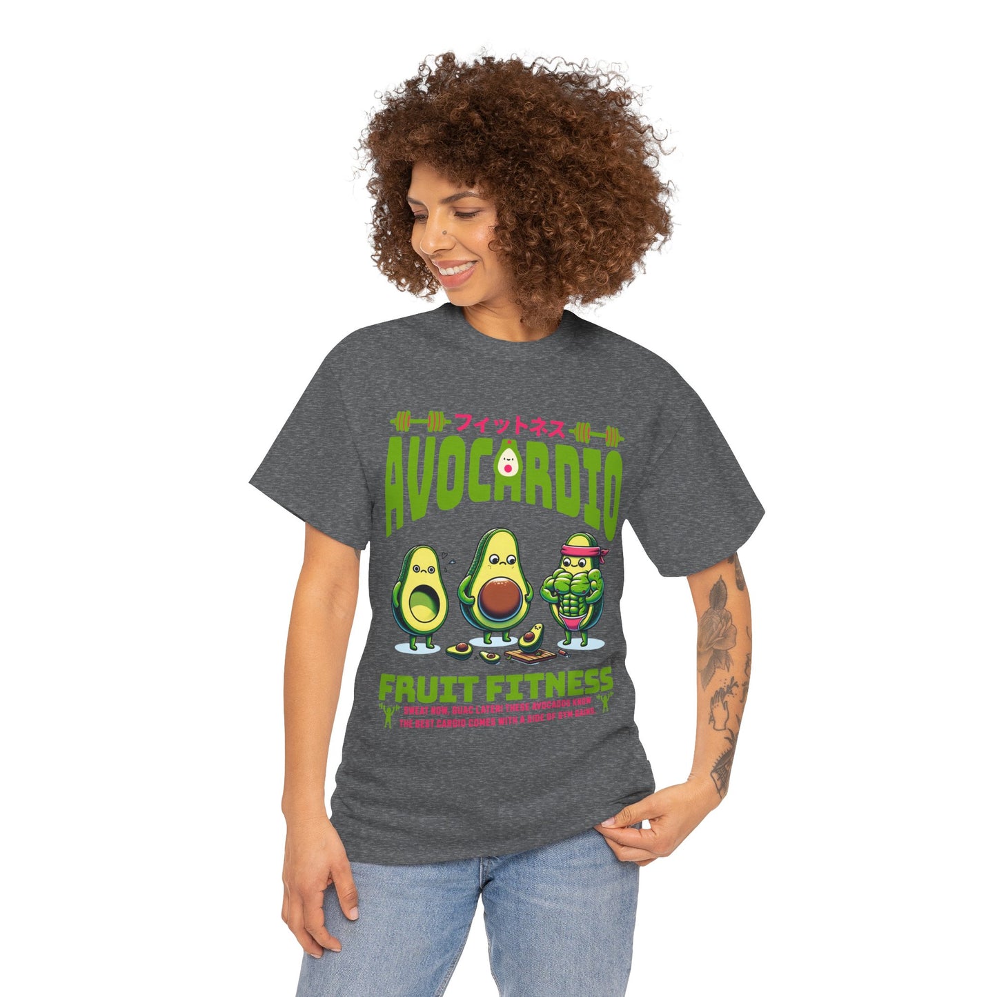 Avocardio Active Gym Shirt Avocado Fitness Graphic Tee