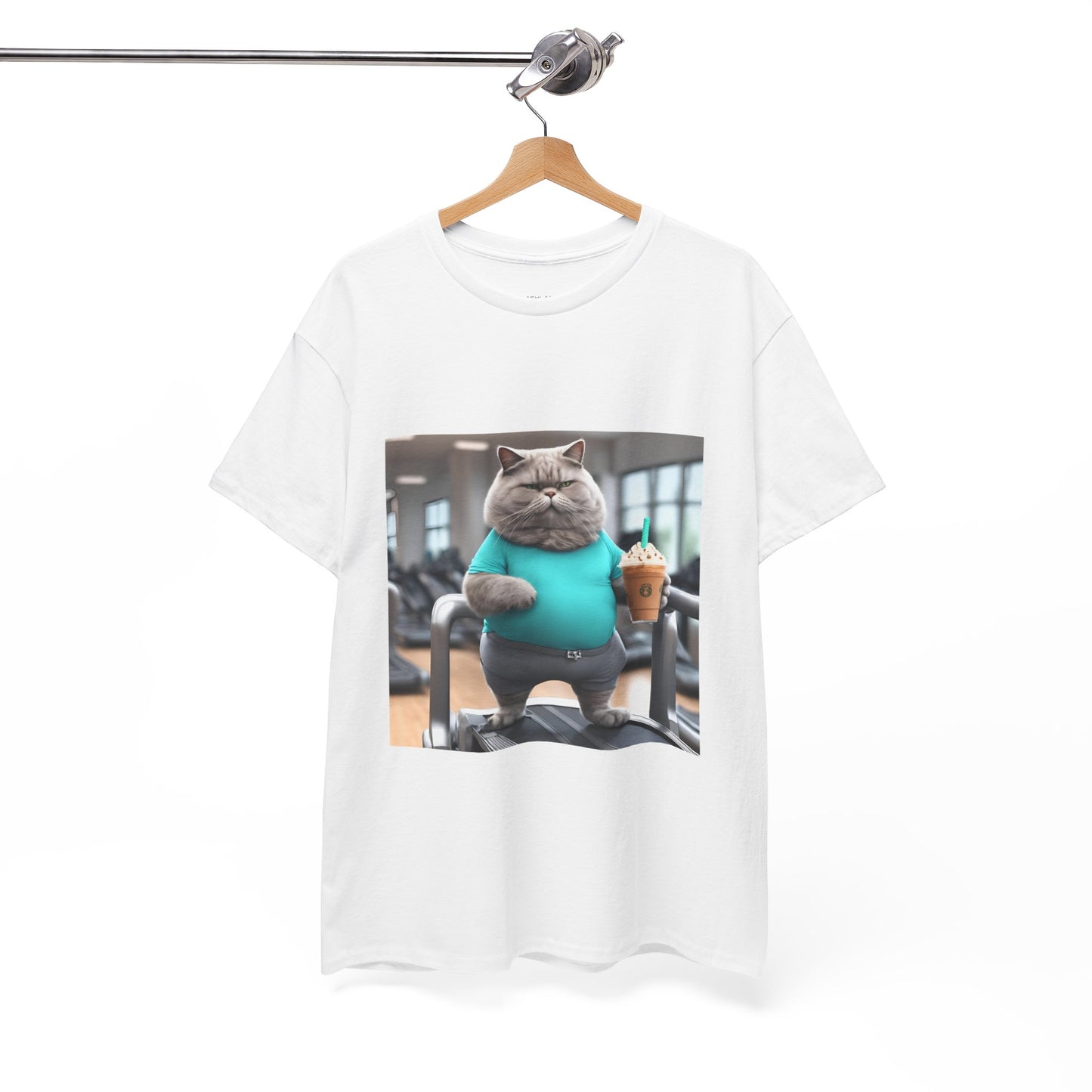 Funny Fat Cat On The Treadmill - Flashlander Gym Shirt