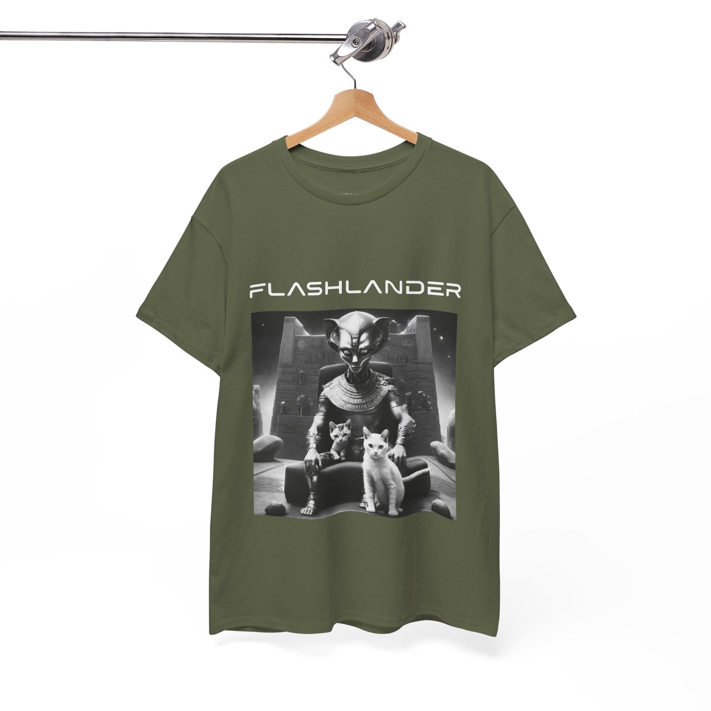 Cat Alien Pharaoh's Pyramids - Flashlander Gym Shirt