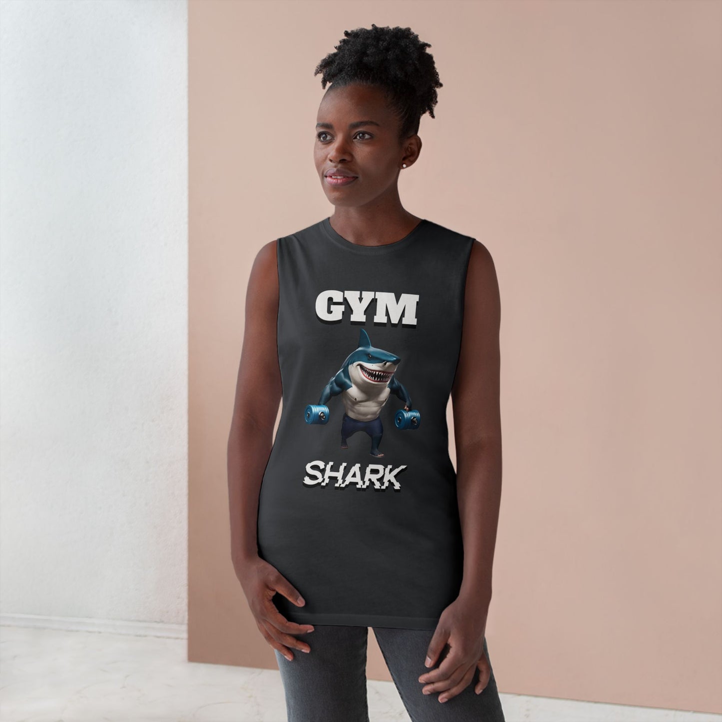 Shark Gym Scoop Bottom Cotton Unisex Barnard Performance Tank