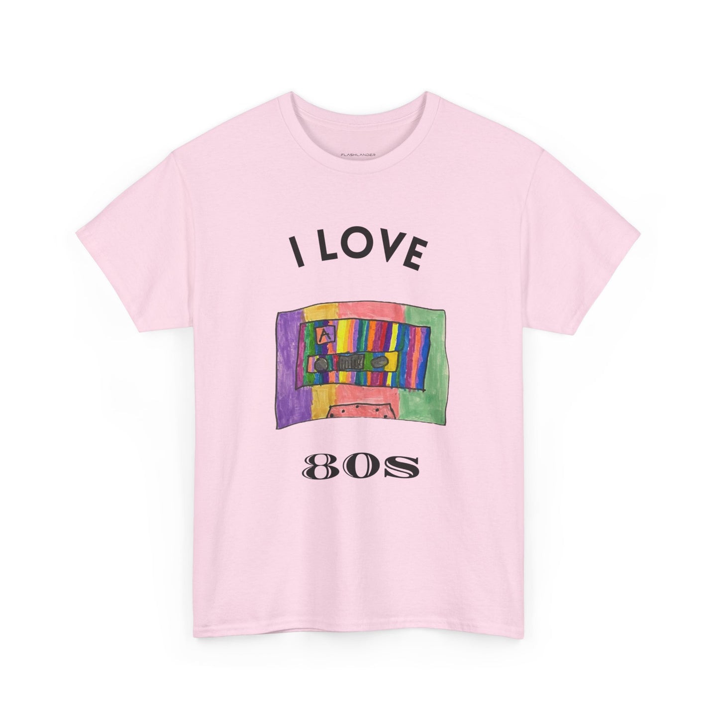 Retro Vibes Art Pop Cassette Tape I Love 80's - Flashlander Gym Shirt