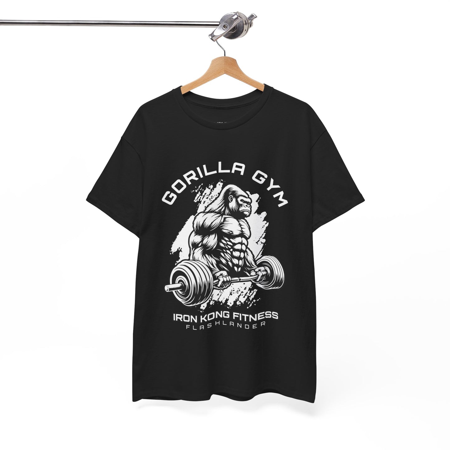 T-shirt de sport Gorilla Flashlander en coton unisexe, noir anthracite, graphique de performance