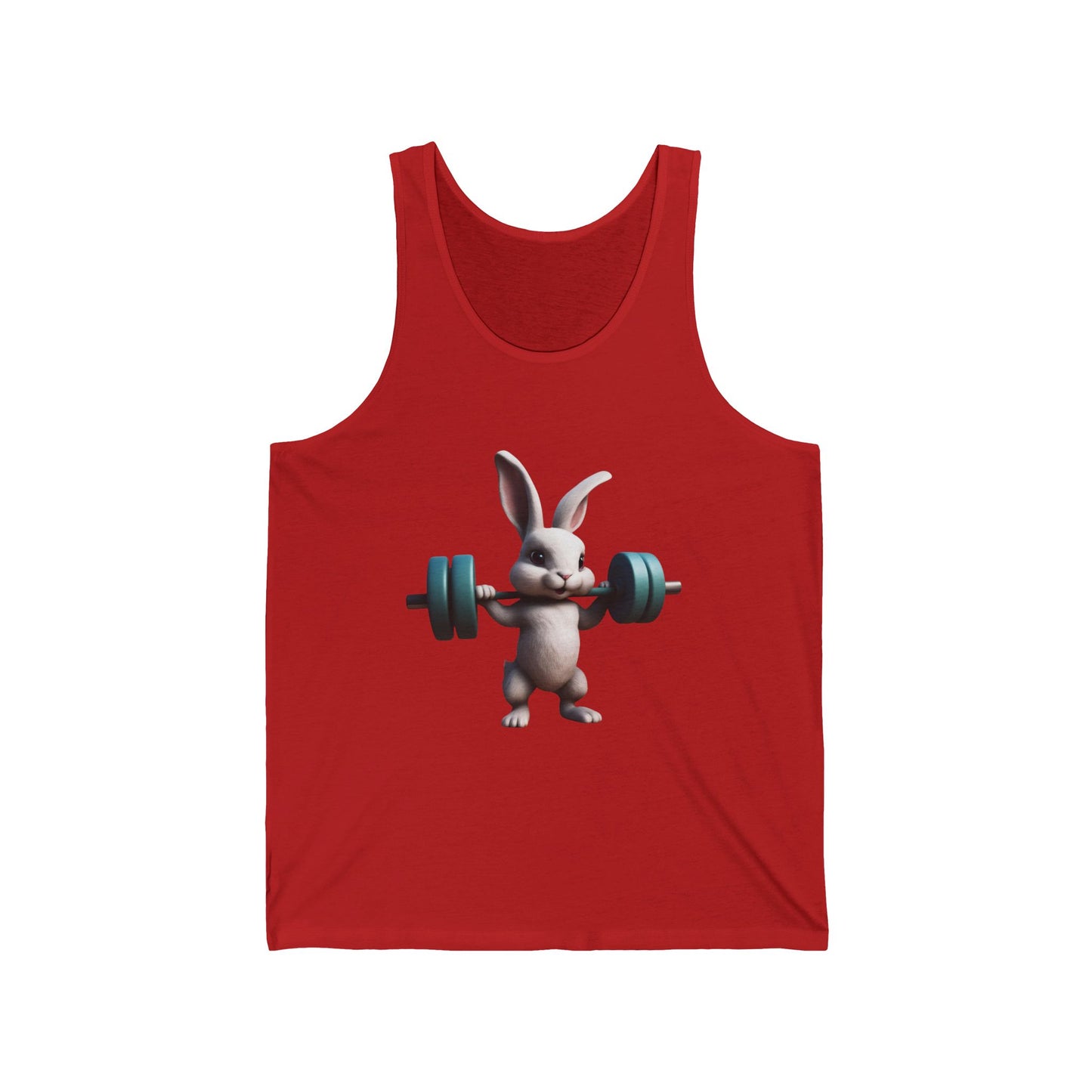 Weightlifting Rabbit Vintage Bunny Gym Cotton Unisex Jersey Tank