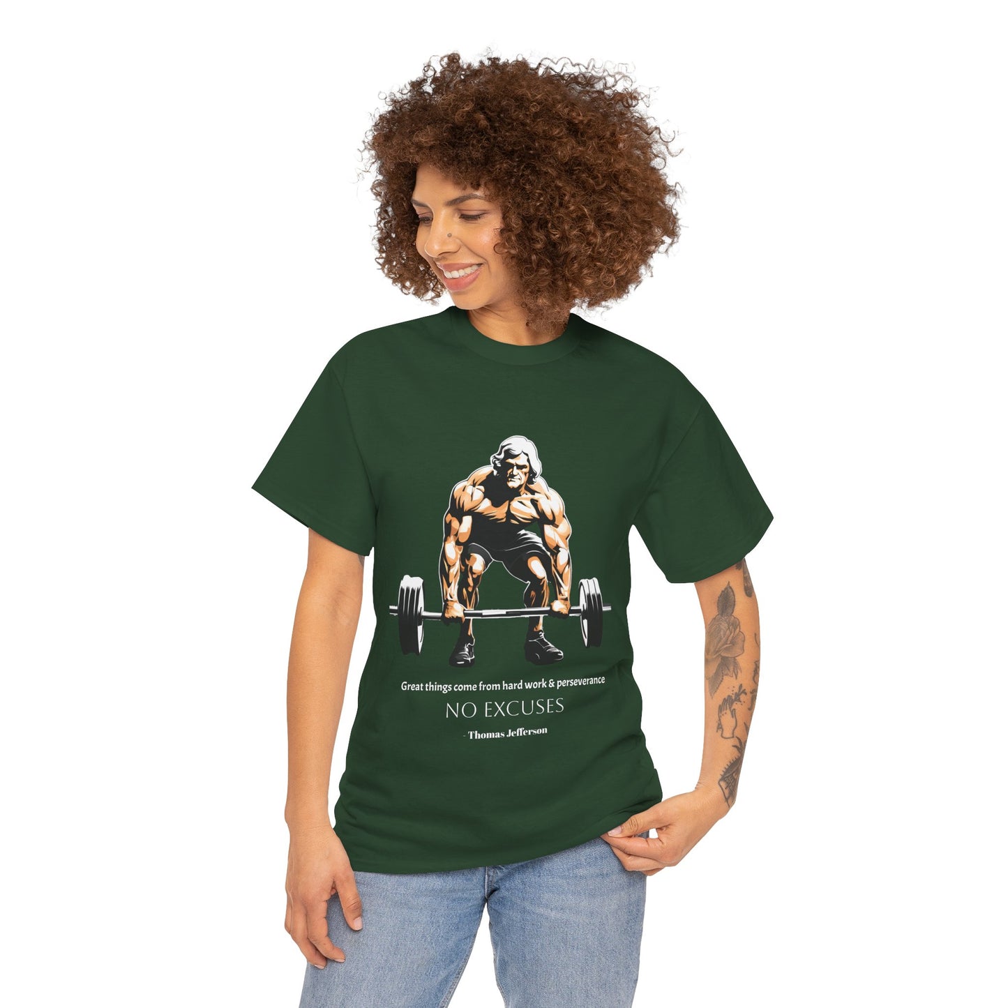 Thomas Jefferson Bodybuilder Shirt - Flashlander Great Things Come From Hard Work And Perseverance, No excuses Graphic Tee