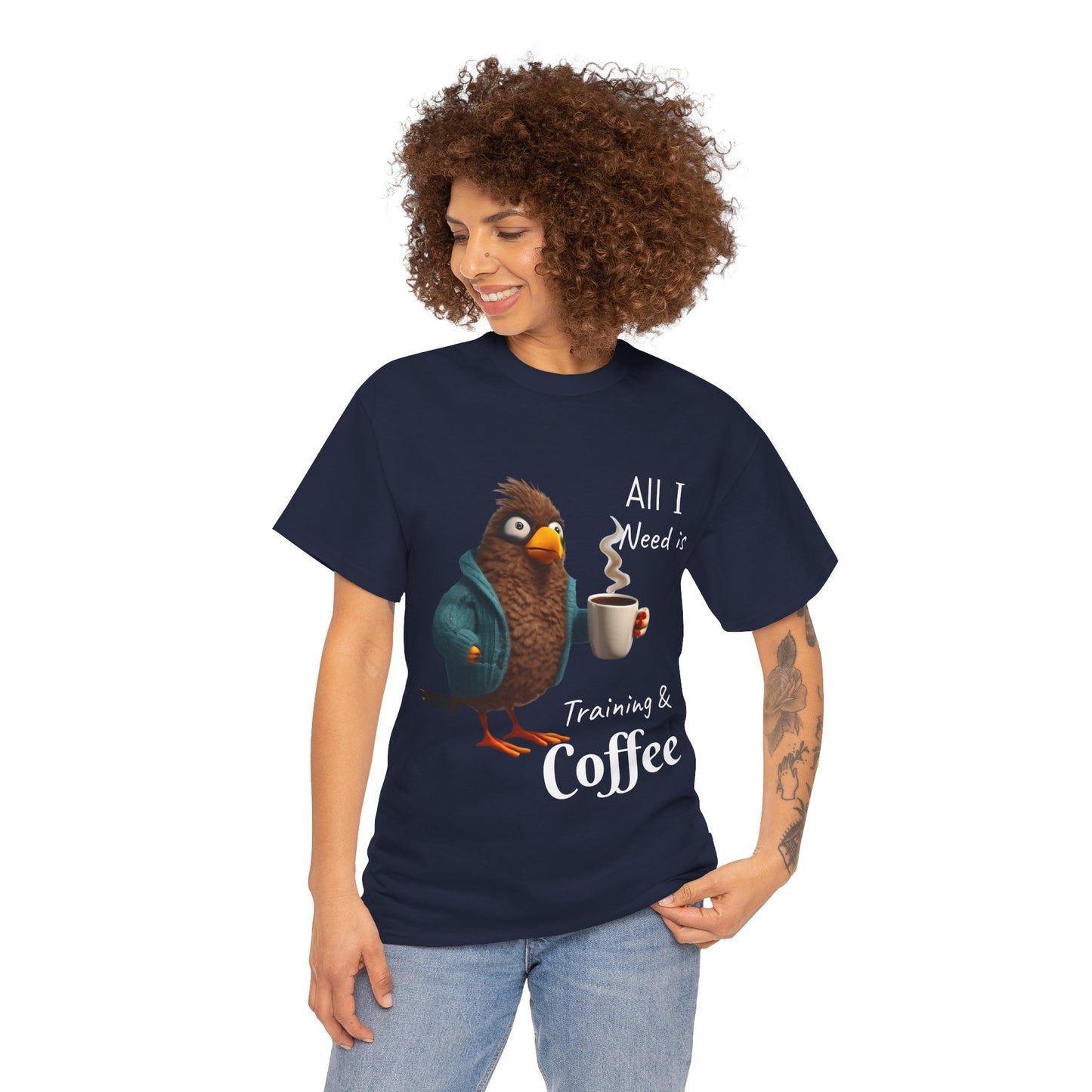 Camiseta con el mensaje "Todo lo que necesito es entrenamiento y café" - Camiseta de gimnasio Flashlander