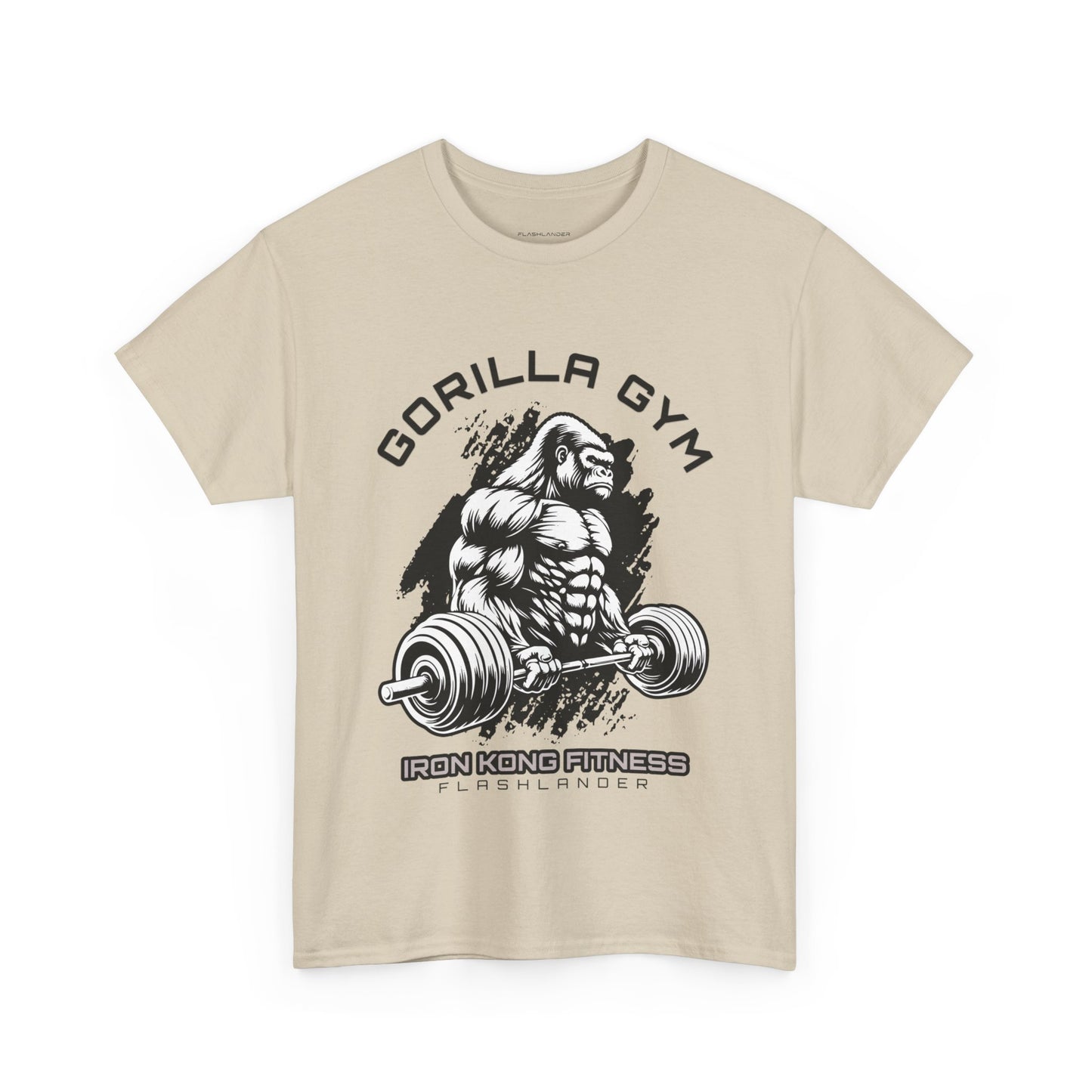 T-shirt de sport Gorilla Flashlander en coton unisexe, noir anthracite, graphique de performance