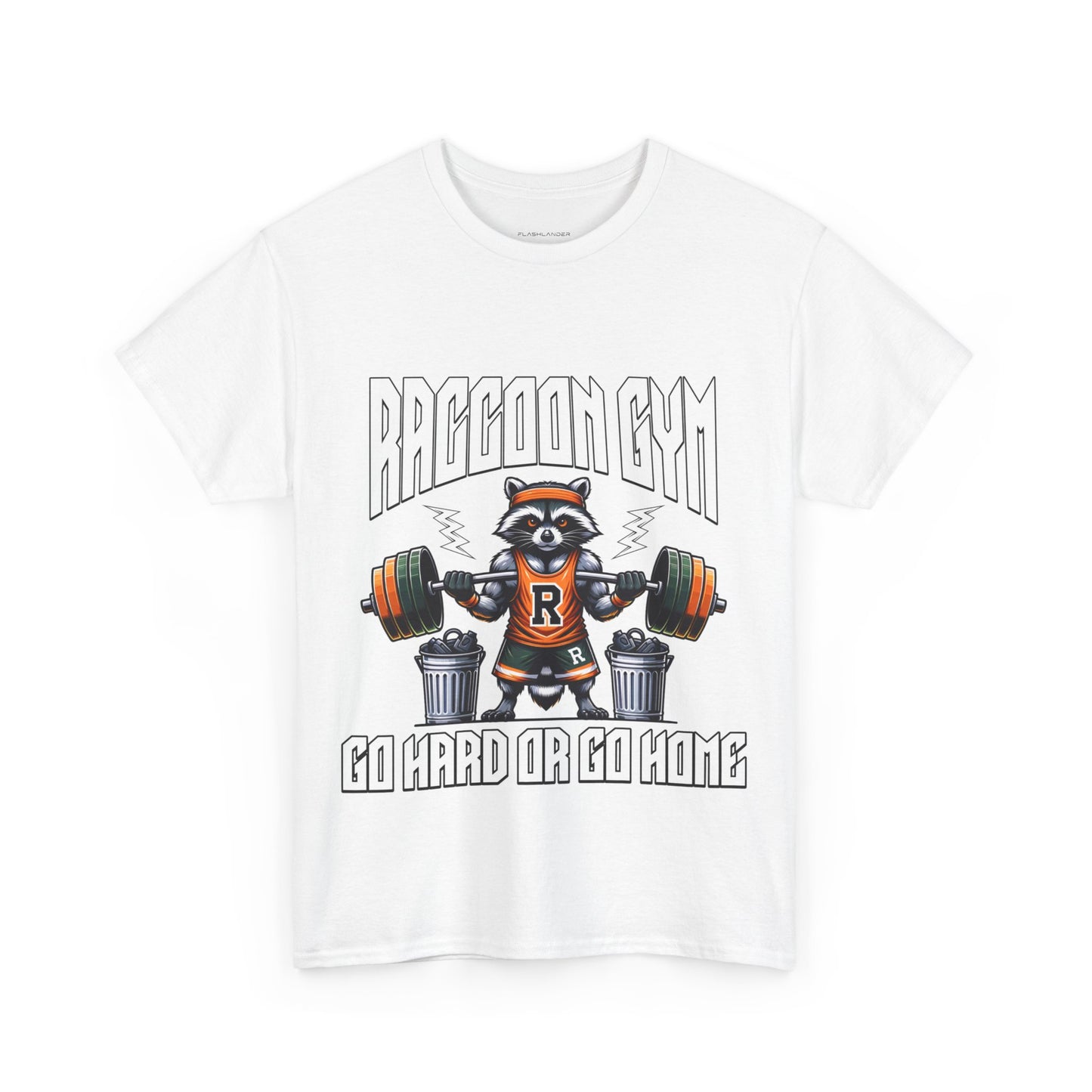 Raccoon Bodybuilder Shirt Flashlander Go Hard or Go Home Gym T-Shirt Cotton Unisex Graphic Tee