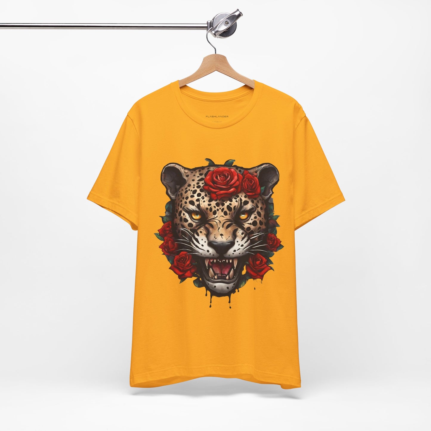 Jaguar Flames and Roses Graphic Tee Flashlander