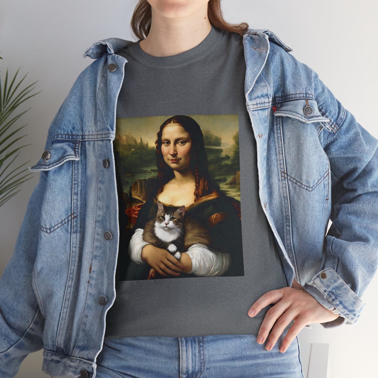 Mona Lisa with Cat - Flashlander Gym Shirt