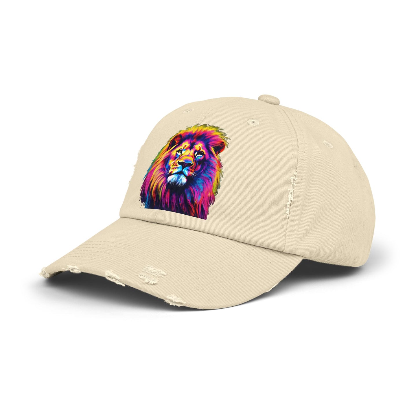 Lion Cap Pop Art Lion Baseball Cap Unisex Distressed Cap Custom Hat Personalized Cap