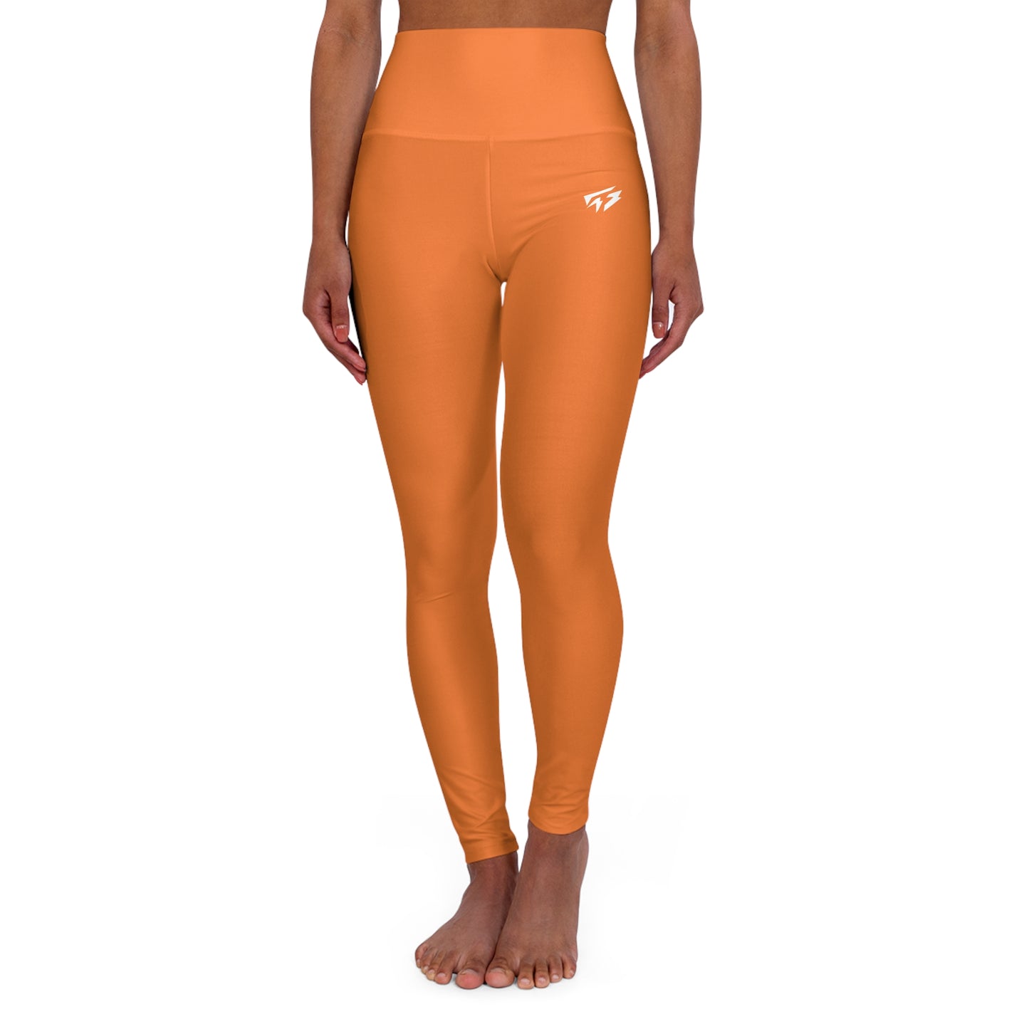 Flashlander Sportswear Zen High Waisted Yoga Leggings Crusta Orange (AOP)