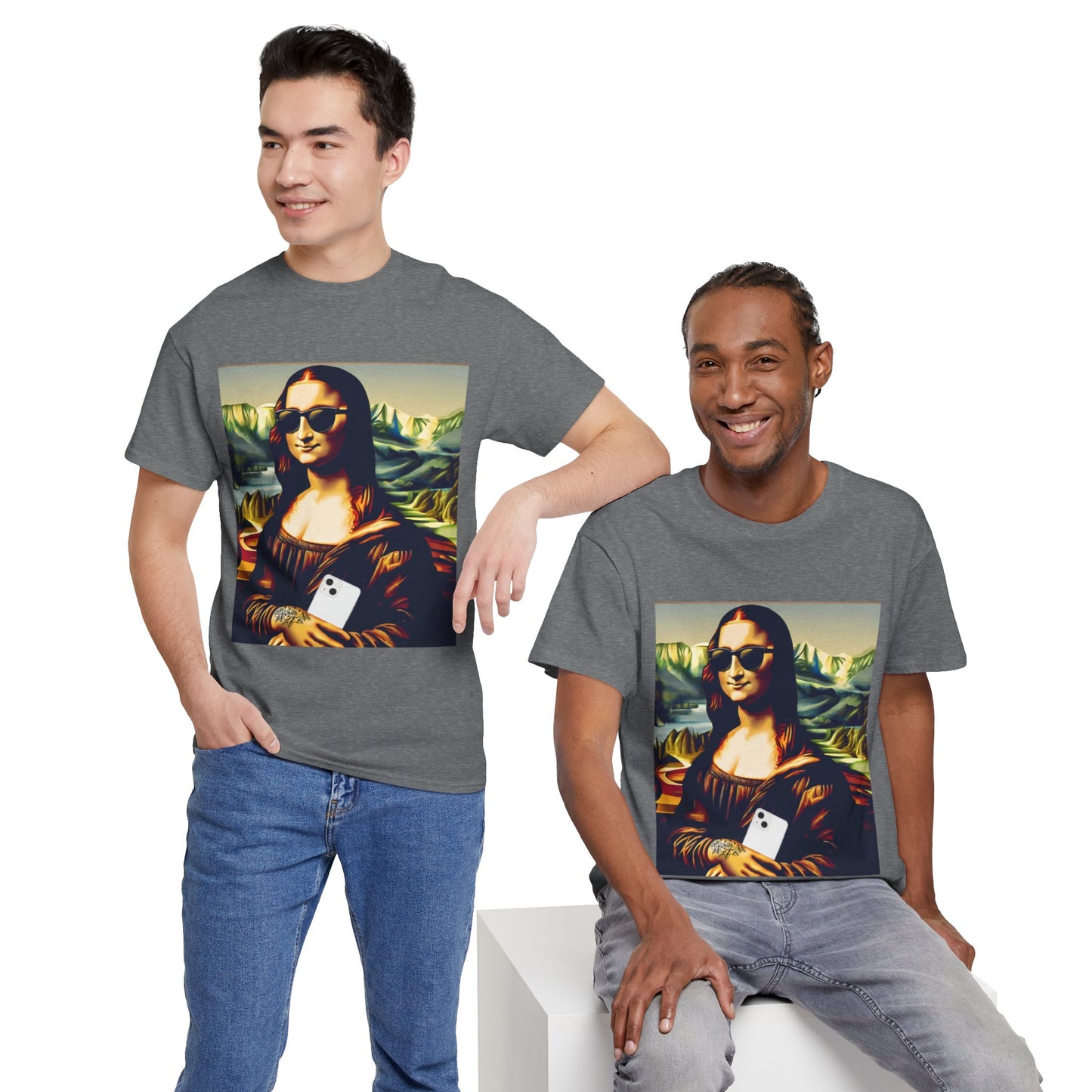 Camiseta deportiva de Flashlander: Mona Lisa moderna y divertida 