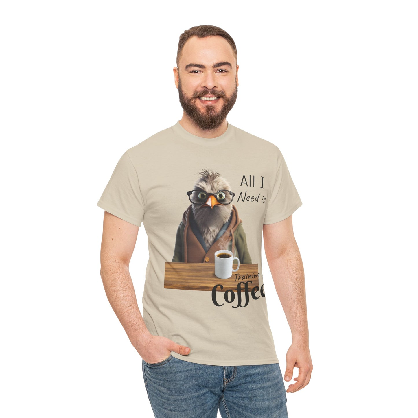 Tout ce dont j'ai besoin, c'est d'une formation et d'un café - T-shirt drôle d'oiseau - Flashlander Gym Shirt