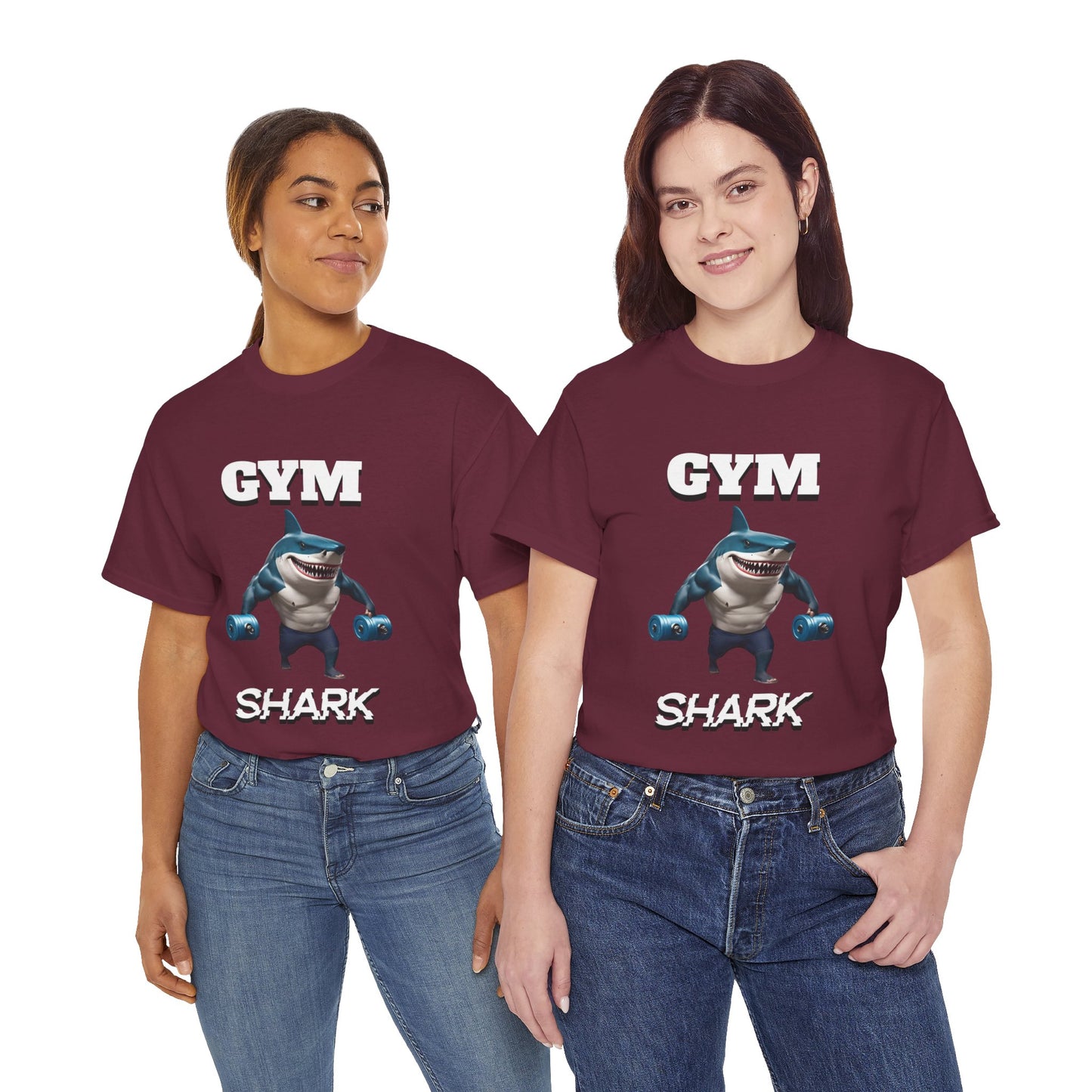 Gym Shark Performance Shirt Flashlander Cotton Unisex Charcoal Black Graphic Tee