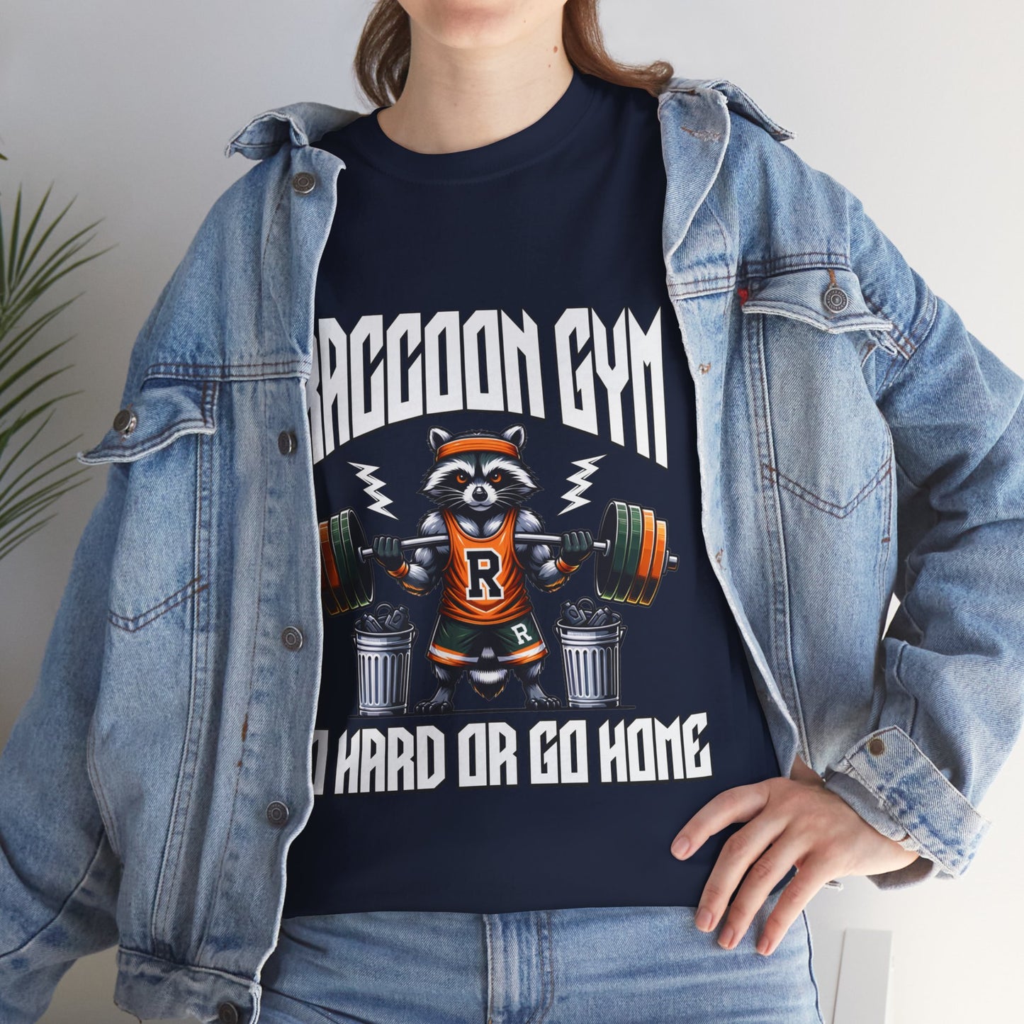 Raccoon Bodybuilder Shirt Flashlander Go Hard or Go Home Gym T-Shirt Cotton Unisex Graphic Tee