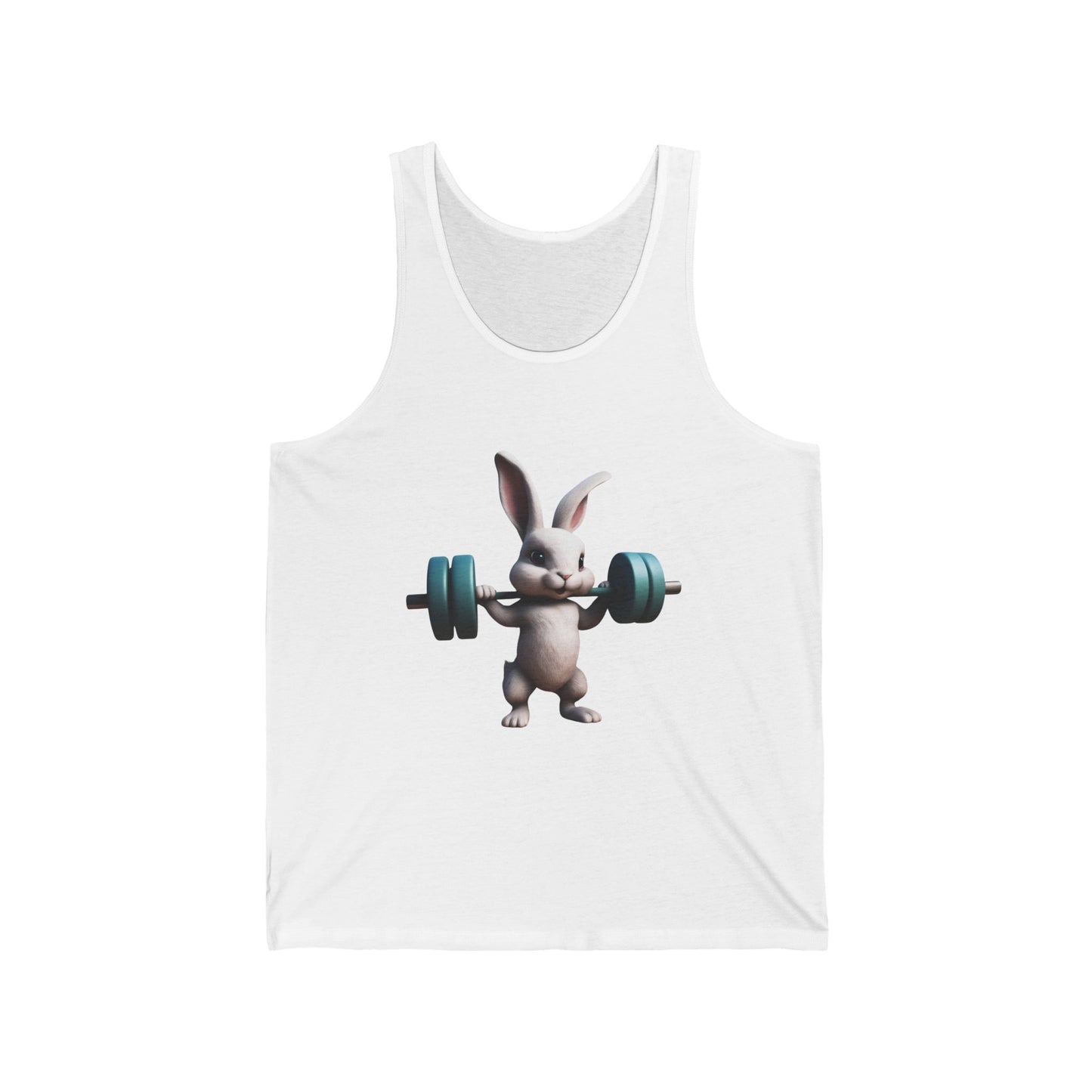 Weightlifting Rabbit Vintage Bunny Gym Cotton Unisex Jersey Tank