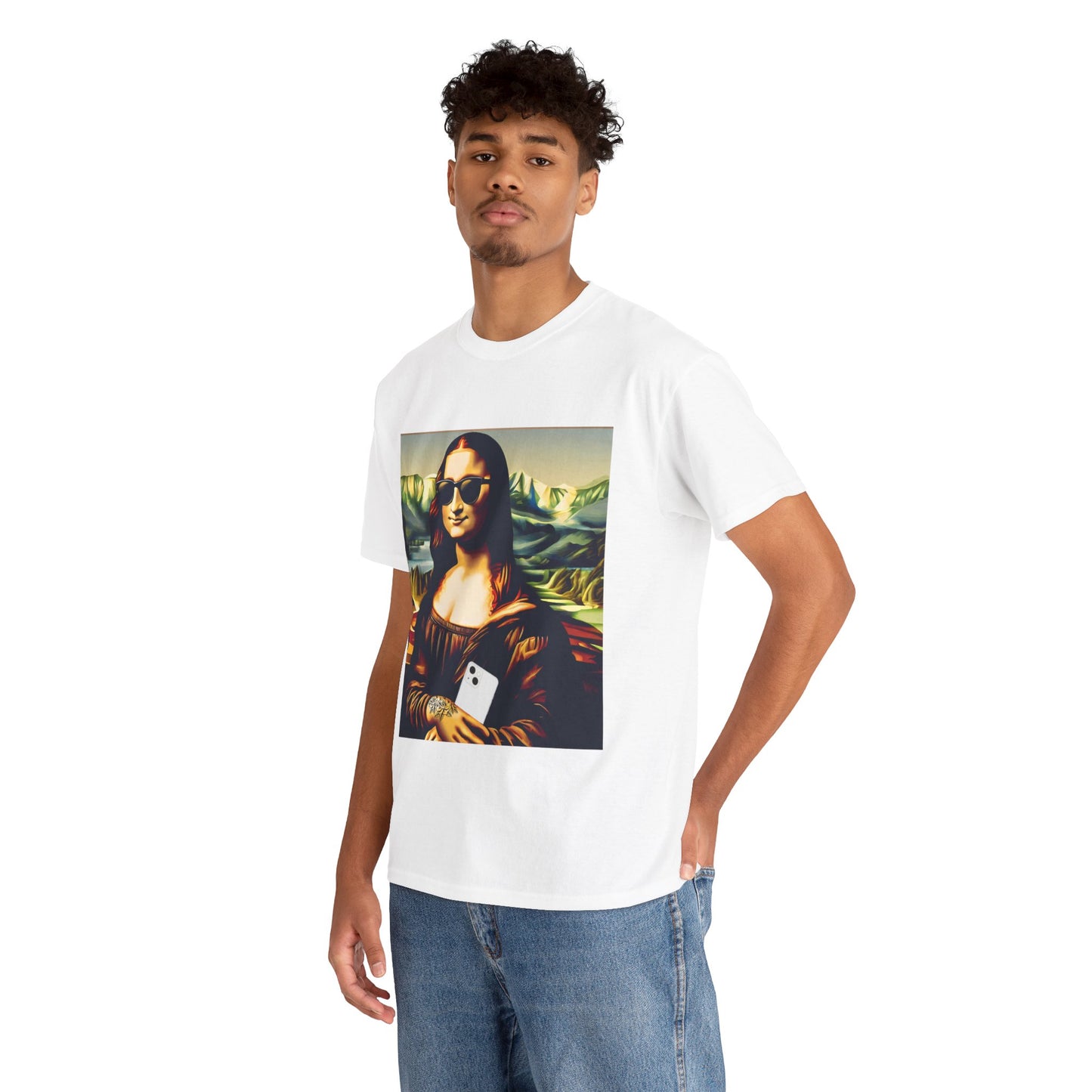 Camiseta deportiva de Flashlander: Mona Lisa moderna y divertida 