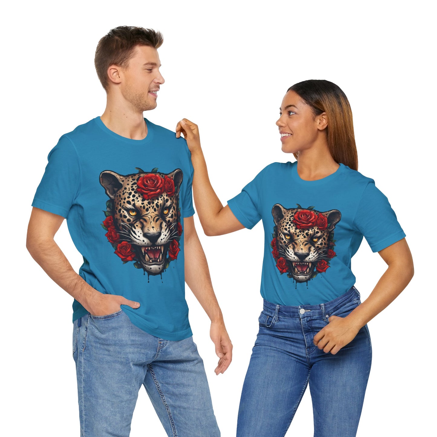 Jaguar Flames and Roses Graphic Tee Flashlander