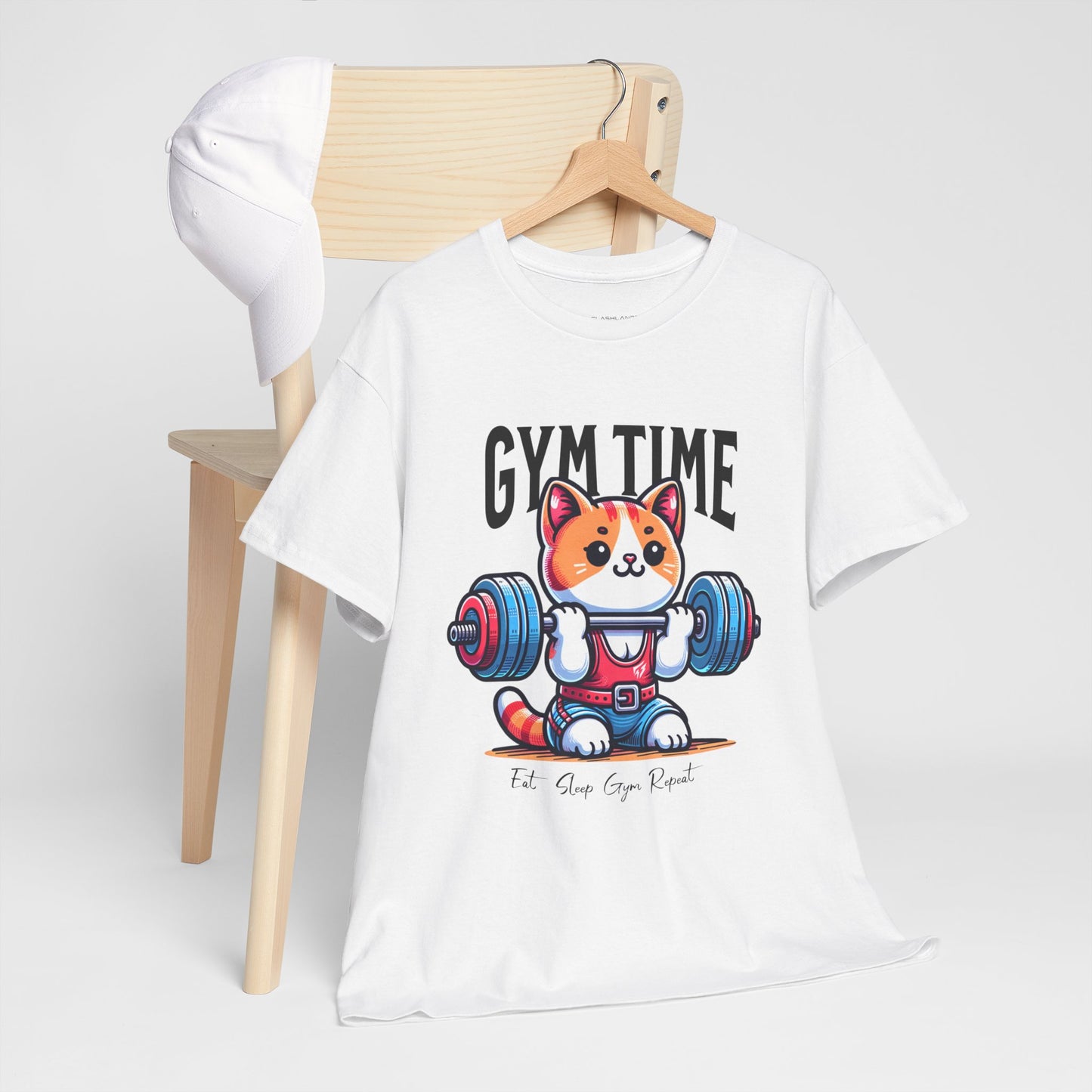 Cute Cat Gym Time Shirt Flashlander Graphic Tee