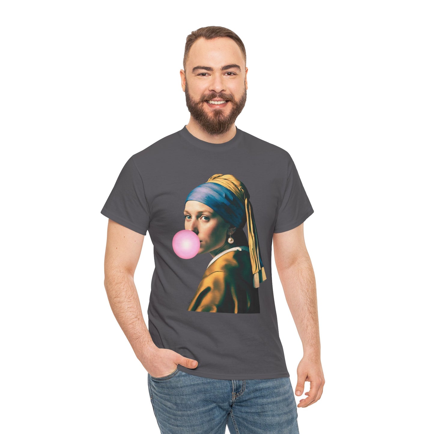 Bubble Gum Girl with a Pearl Earring Johannes Vermeer - Flashlander Gym Shirt