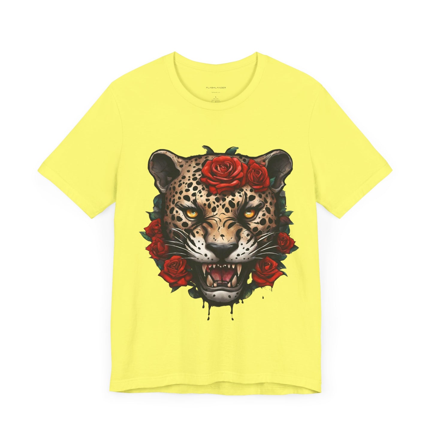 Jaguar Flames and Roses Graphic Tee Flashlander