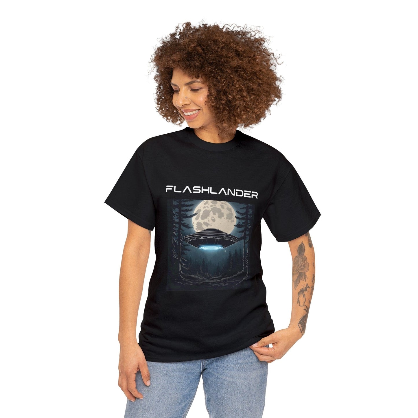 UFO Soaring Low in the Forest Tee Flashlander