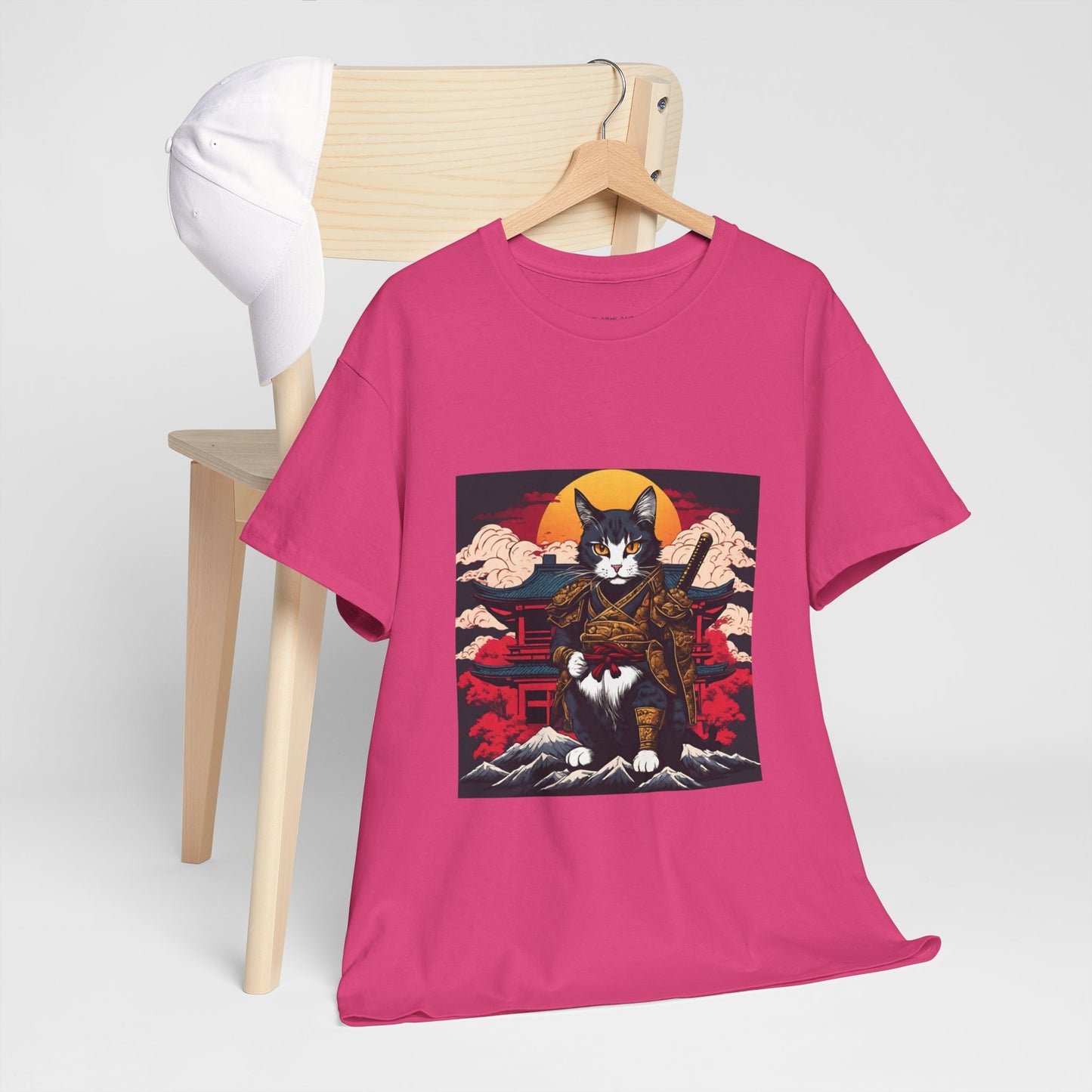 Samurai Cat Cartoon Anime - Flashlander Gym Shirt