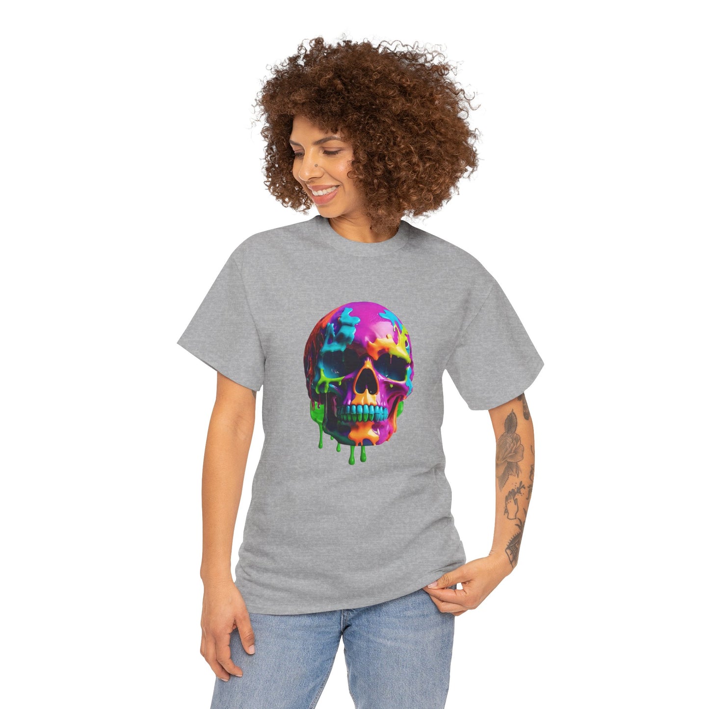 Camiseta con calavera de fusión de neón Flashlander