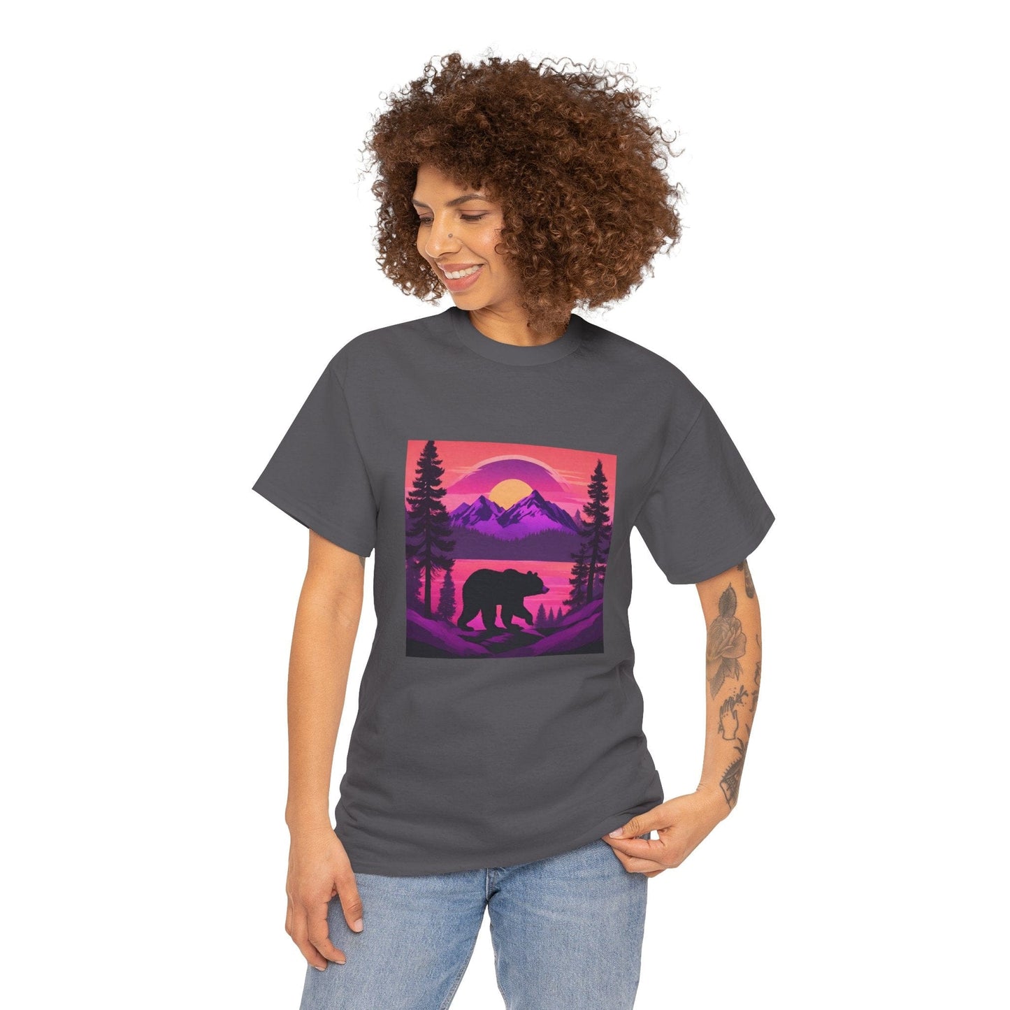 Bear Majestic Sunset Graphic Tee Flashlander