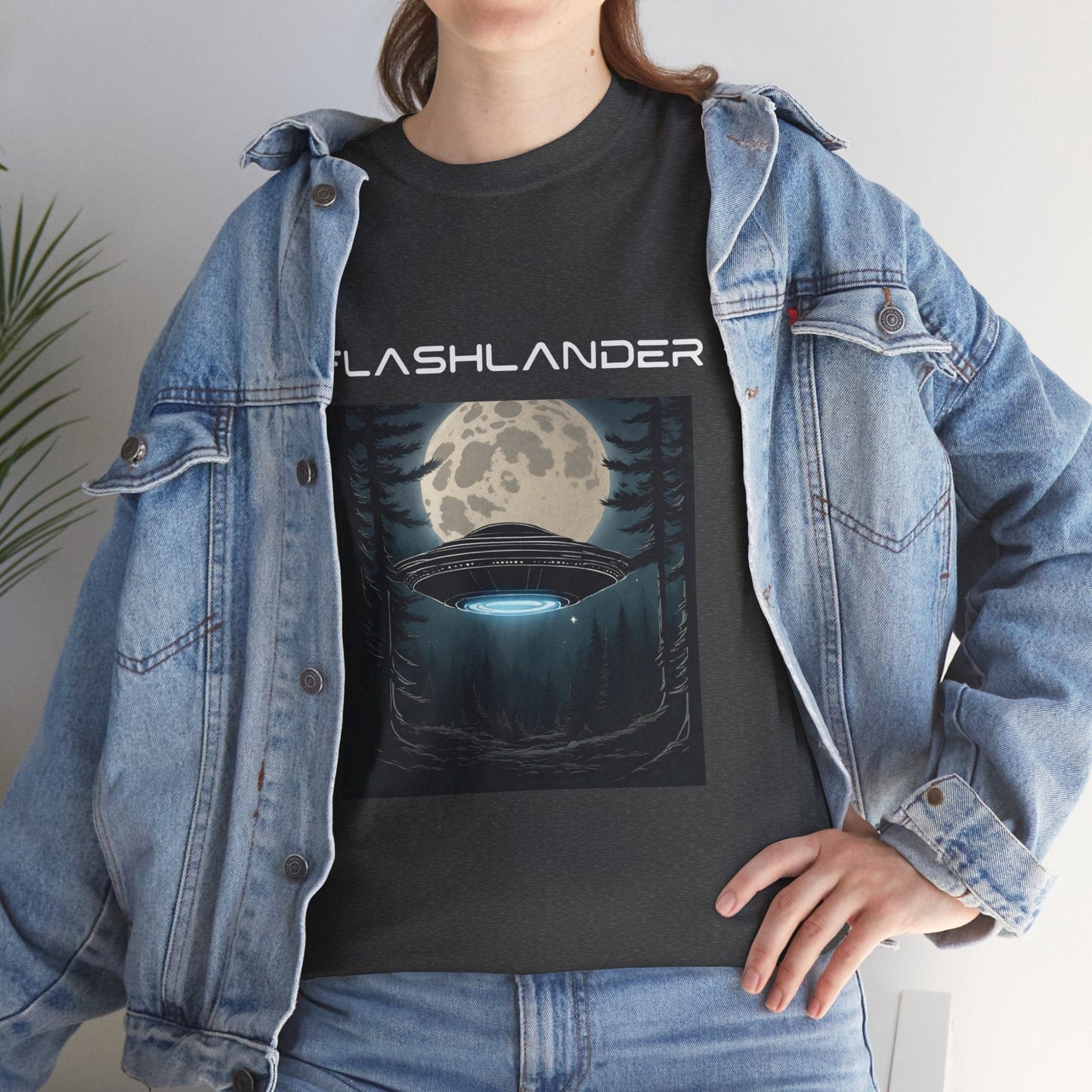 UFO Soaring Low in the Forest Tee Flashlander Gym Shirt