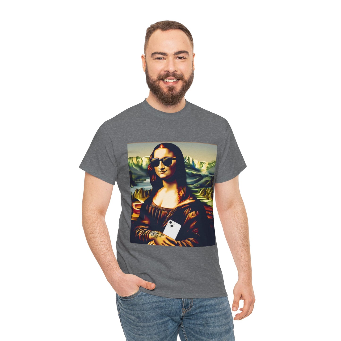 Camiseta deportiva de Flashlander: Mona Lisa moderna y divertida 