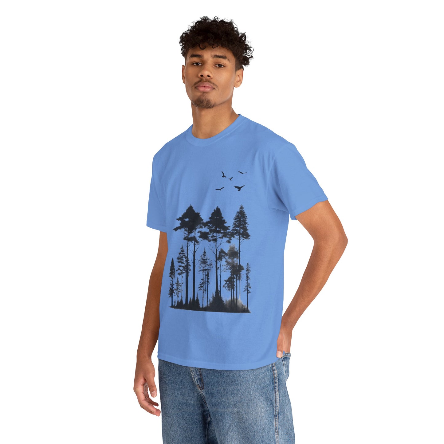 Camisa del bosque de pinos Camiseta unisex de algodón pesado Flashlander