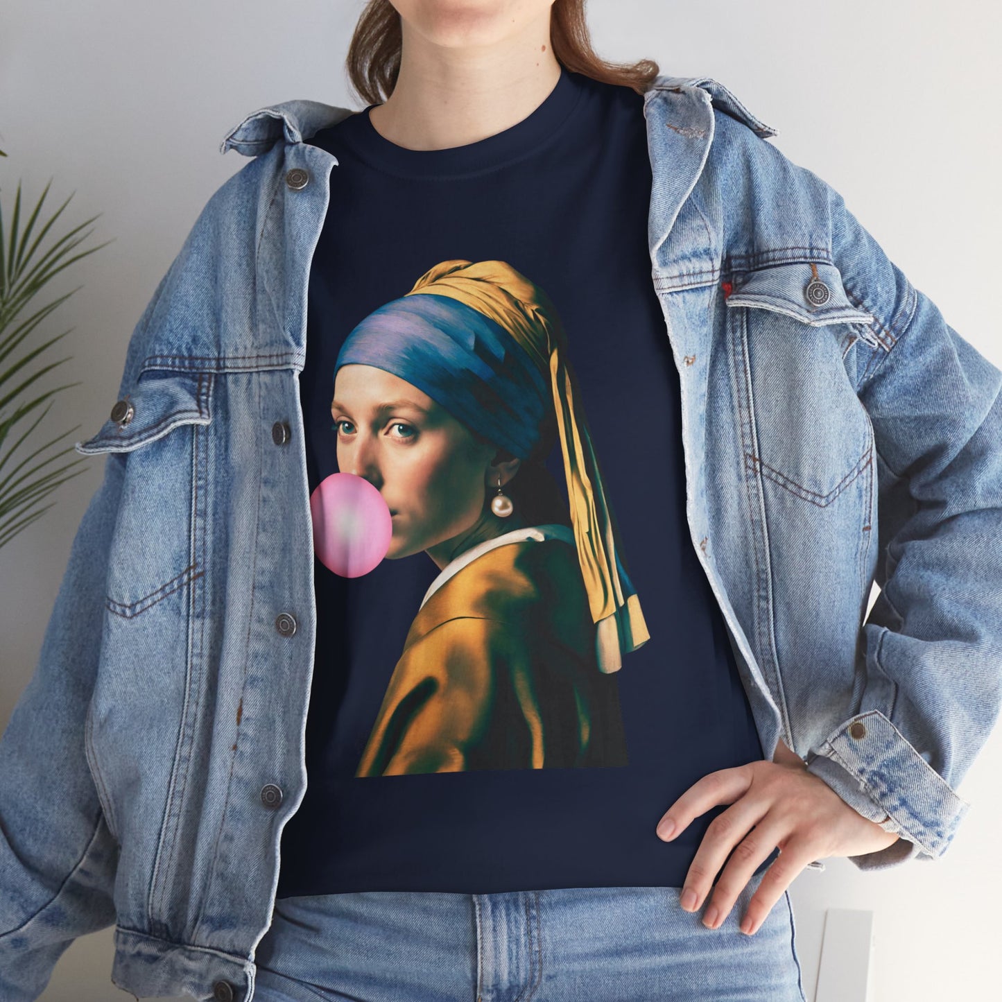 Bubble Gum Girl with a Pearl Earring Johannes Vermeer - Flashlander Gym Shirt