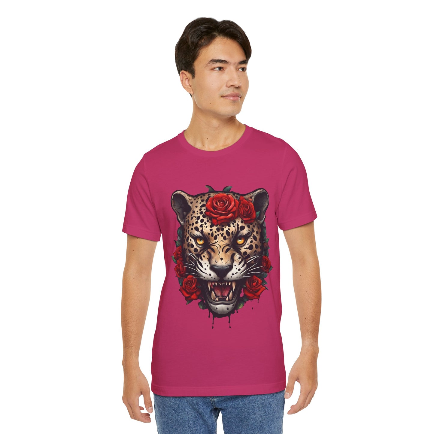 Jaguar Flames and Roses Graphic Tee Flashlander