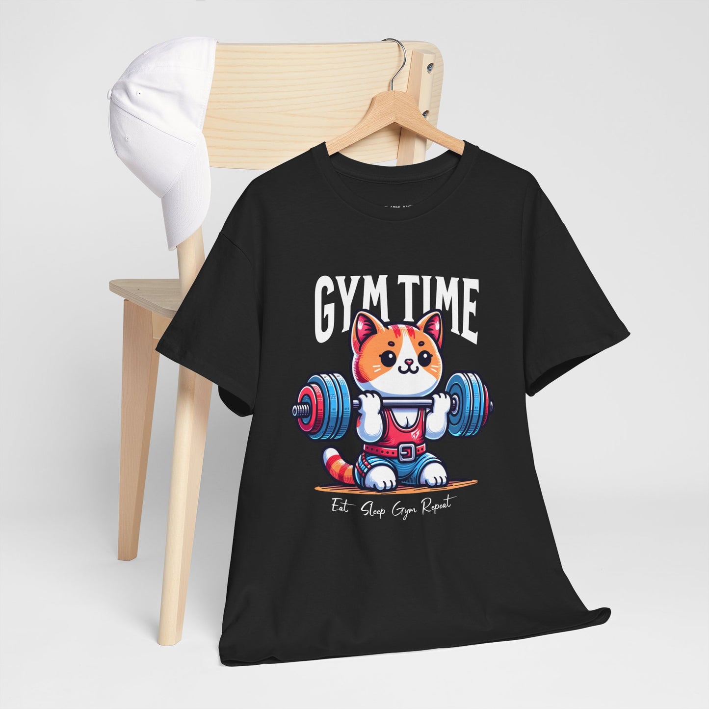 Cute Cat Gym Time Shirt Flashlander Graphic Tee