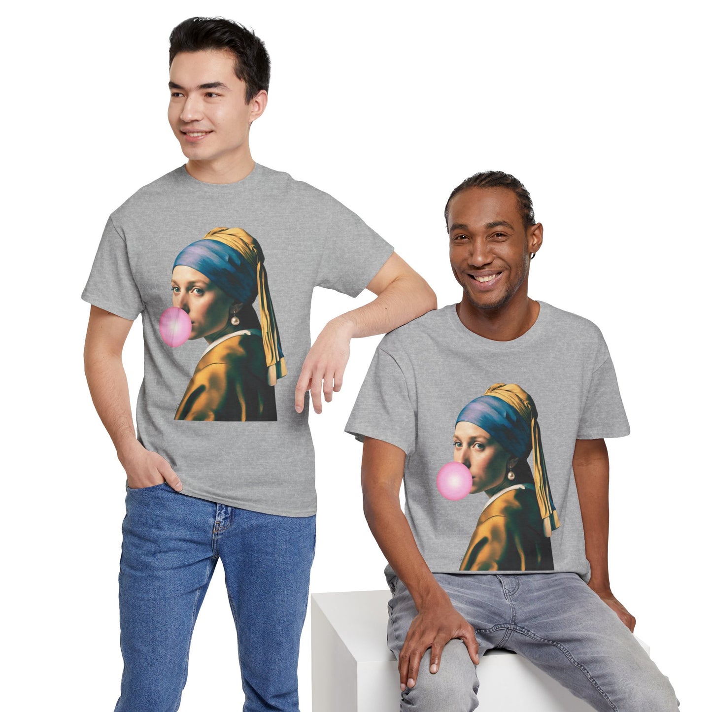 Bubble Gum Girl with a Pearl Earring Johannes Vermeer - Flashlander Gym Shirt