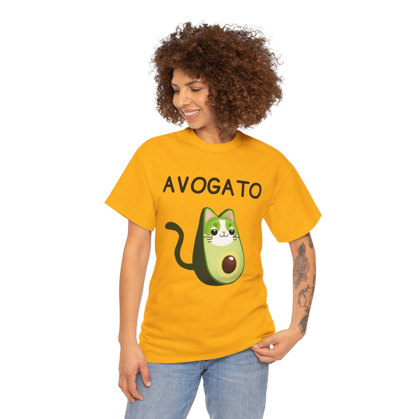 Avogato Funny Avocado Cat Face - Flashlander Gym Shirt