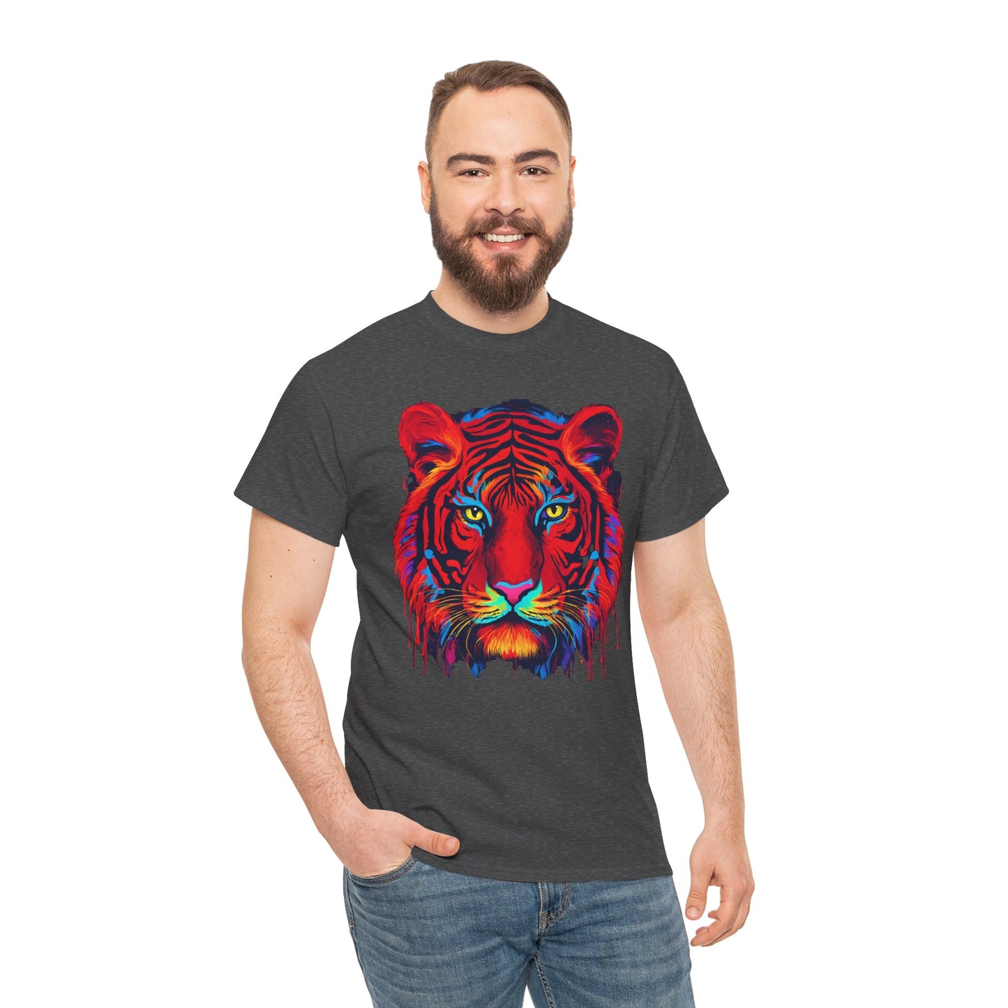 Majestuosa camiseta de Flashlander con diseño pop art de tigre rojo