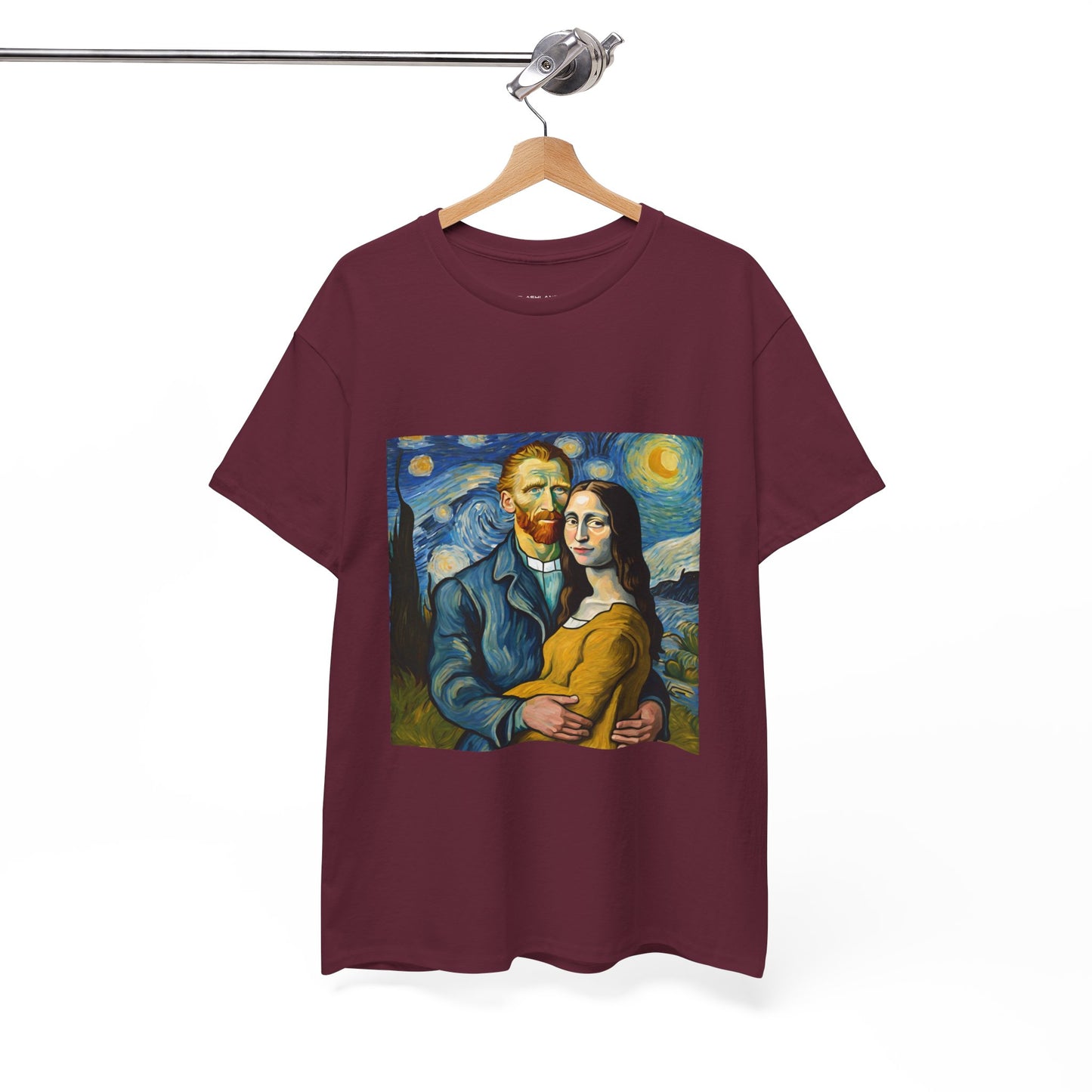 Funny Mona Lisa with Vincent Van Gogh Starry Night - Flashlander Gym Shirt