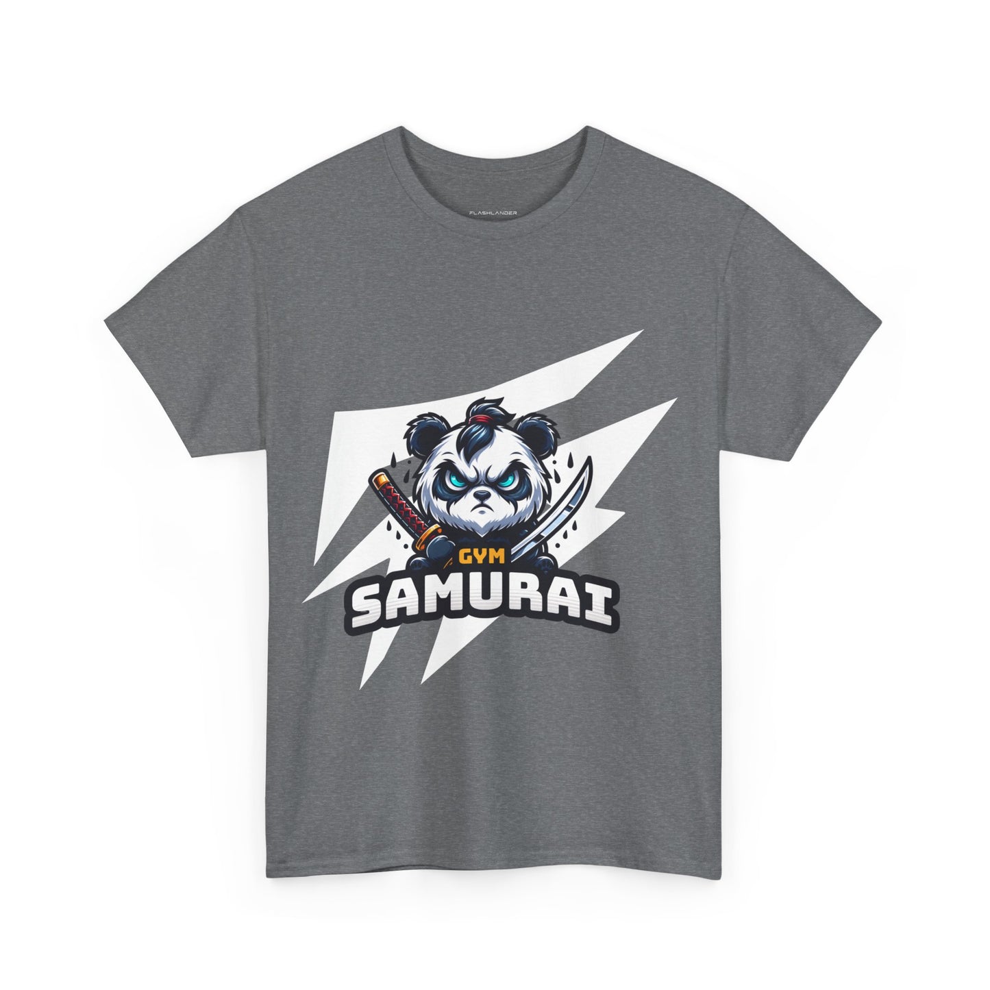 Panda Gym Samurai Shirt Flashlander Performance T-Shirt Cotton Unisex Charcoal Black Graphic Tee