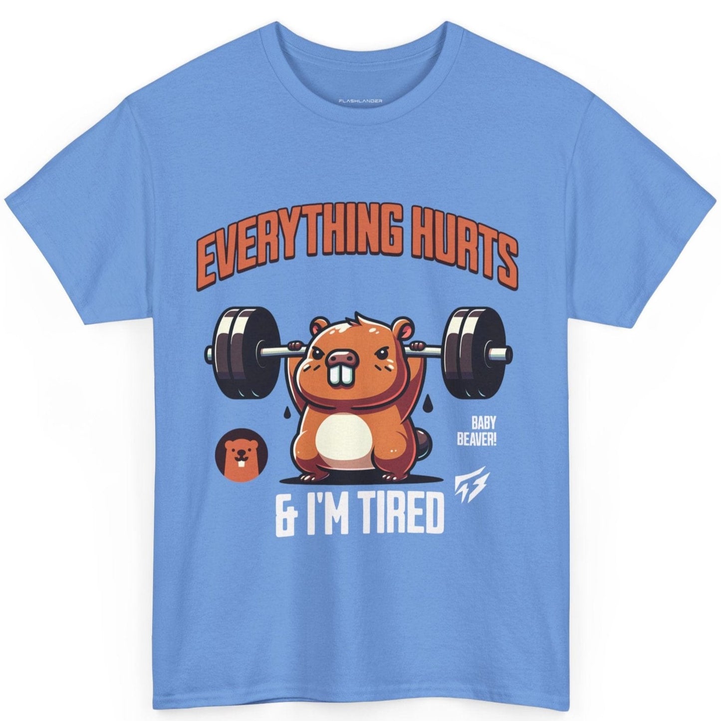 T-shirt de sport Beaver Everything Hurts &amp; I'm Tired T-shirt de sport Flashlander en coton unisexe noir anthracite T-shirt graphique de performance