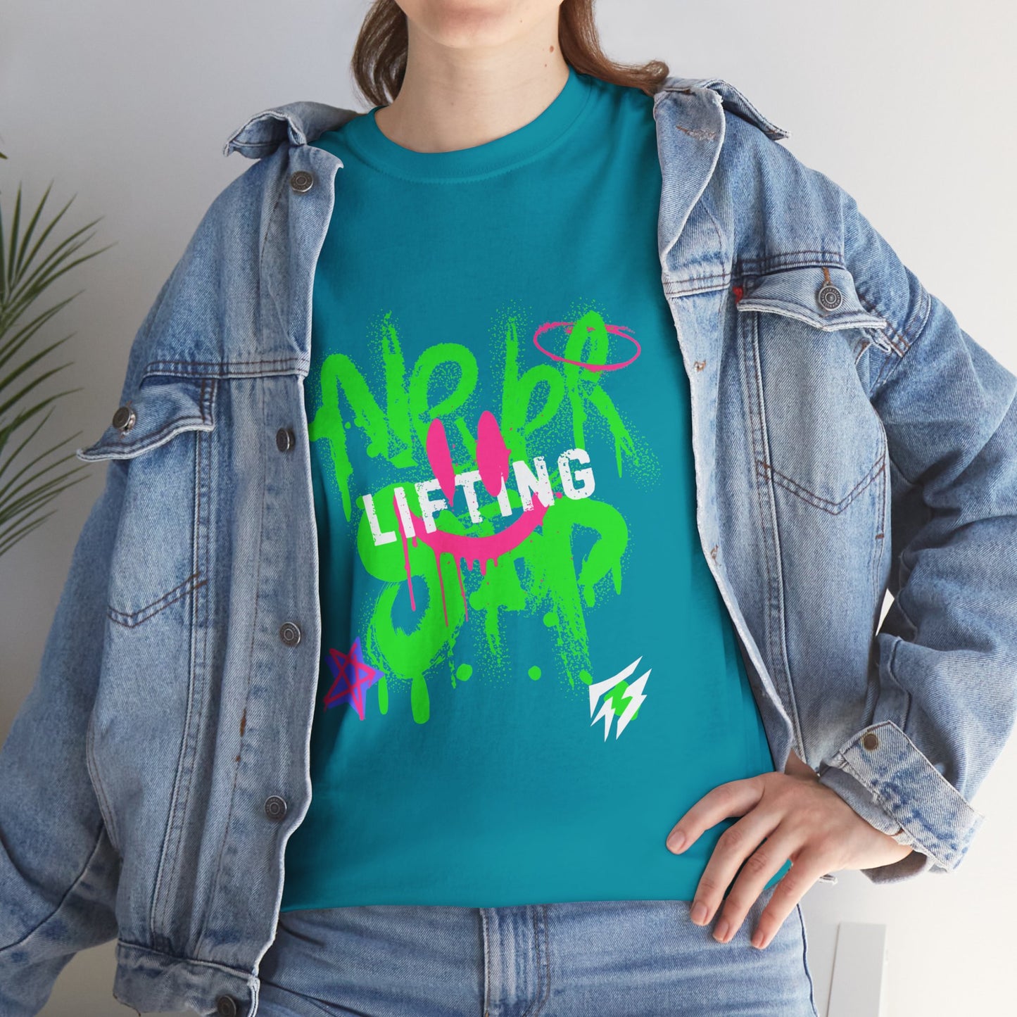 T-shirt de sport Graffiti Flashlander - Never Stop Lifting Gris